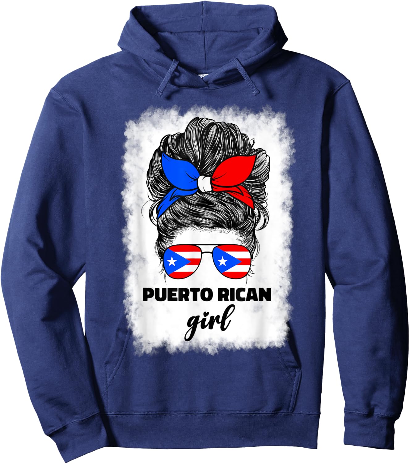 Puerto Rican Girl Cute Boricua Puerto Rico PR Flag Hoodie - Hoodie | Navy