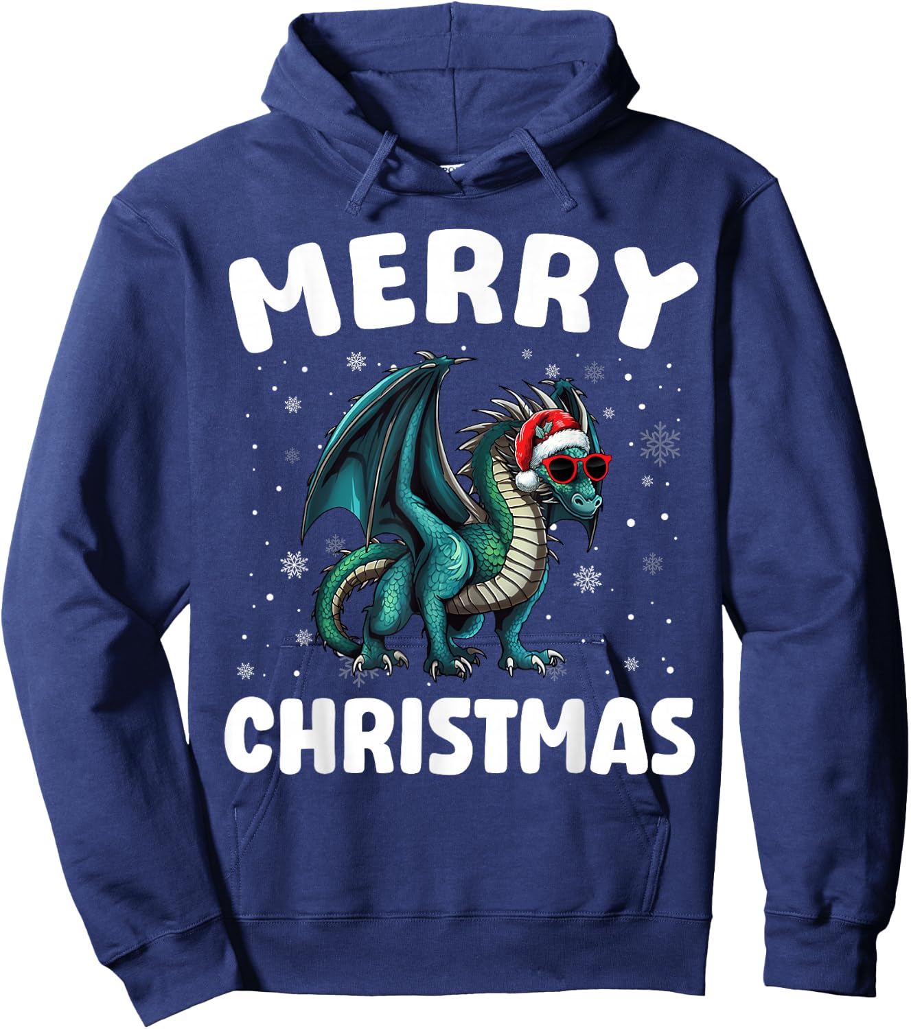 Merry Christmas Dragon Merry Xmas Funny Boy Girl Kids Hoodie - Hoodie | Navy