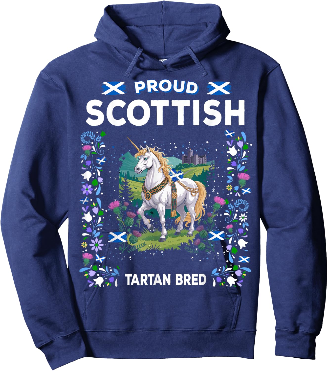Scottish Unicorn Flag Costume Idea For Kids Scotland Unicorn Hoodie - Hoodie | Navy