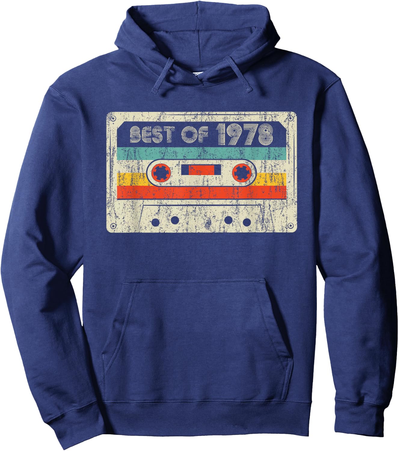 Best Of 1978 Classic Birthday Yrs 1978 Cassette Tape Vintage Hoodie - Hoodie | Navy