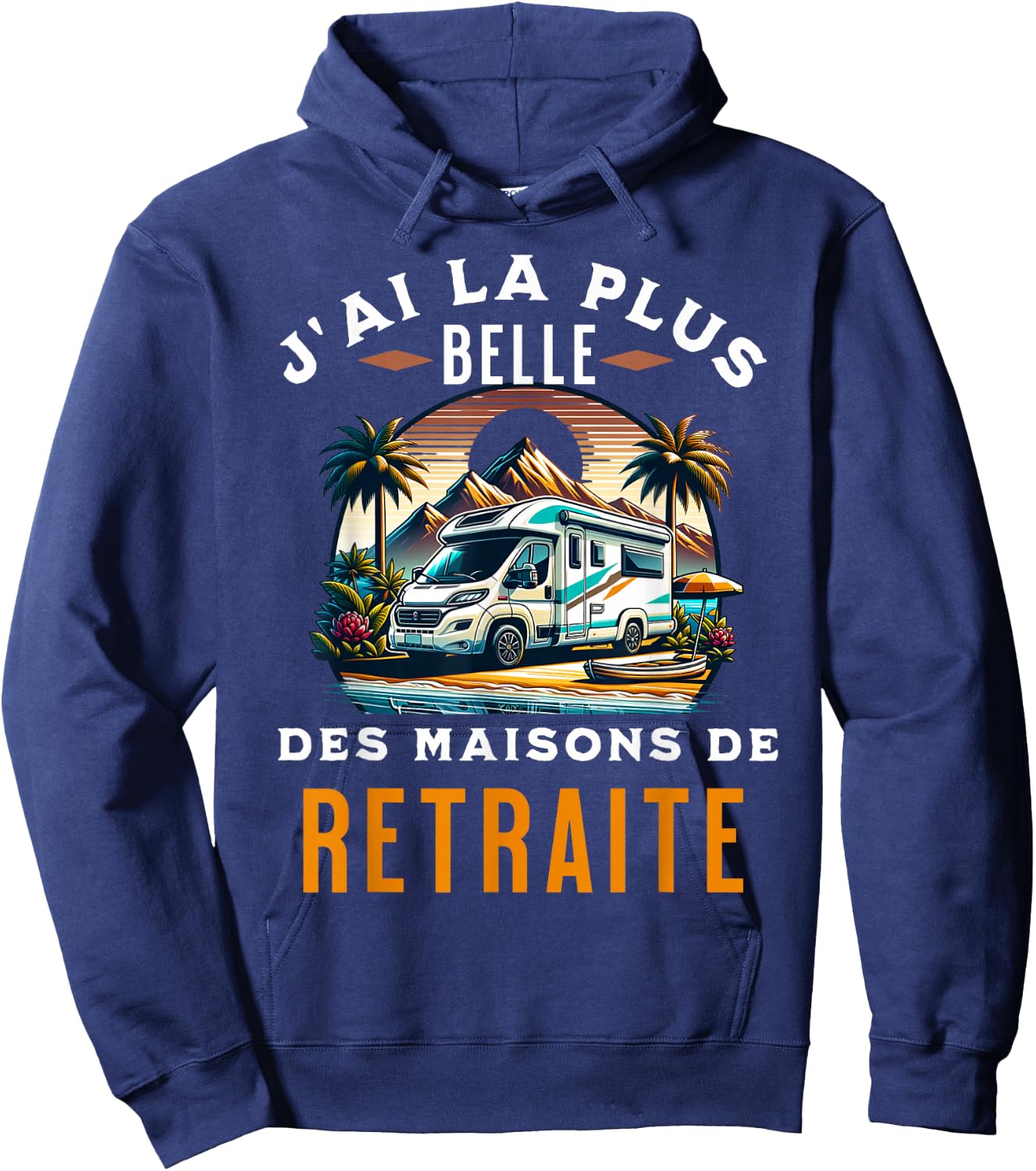 Retired Humor My Motorhome Retirement Gift Funny , Black Hoodie - Hoodie | Navy