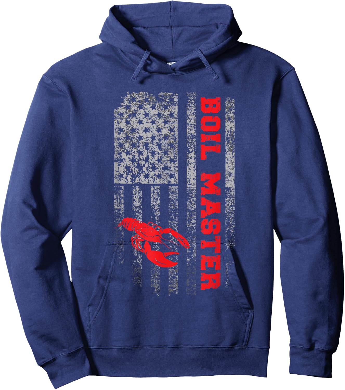 Boil Master Crawfish American Flag Crawdaddy Crayfish Hoodie - Hoodie | Navy