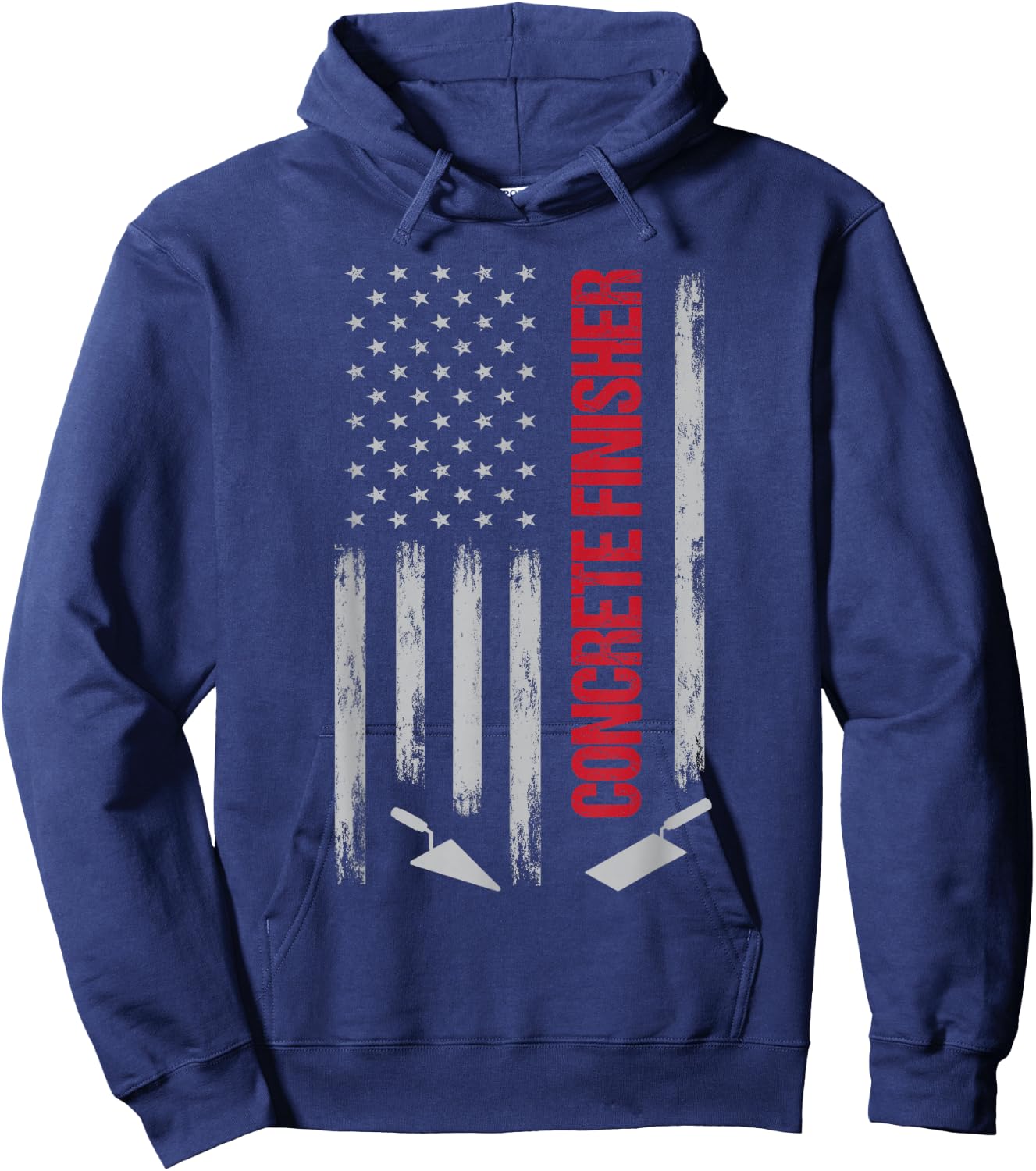 Patriotic Concrete Finisher - American Flag USA Flag Hoodie - Hoodie | Navy
