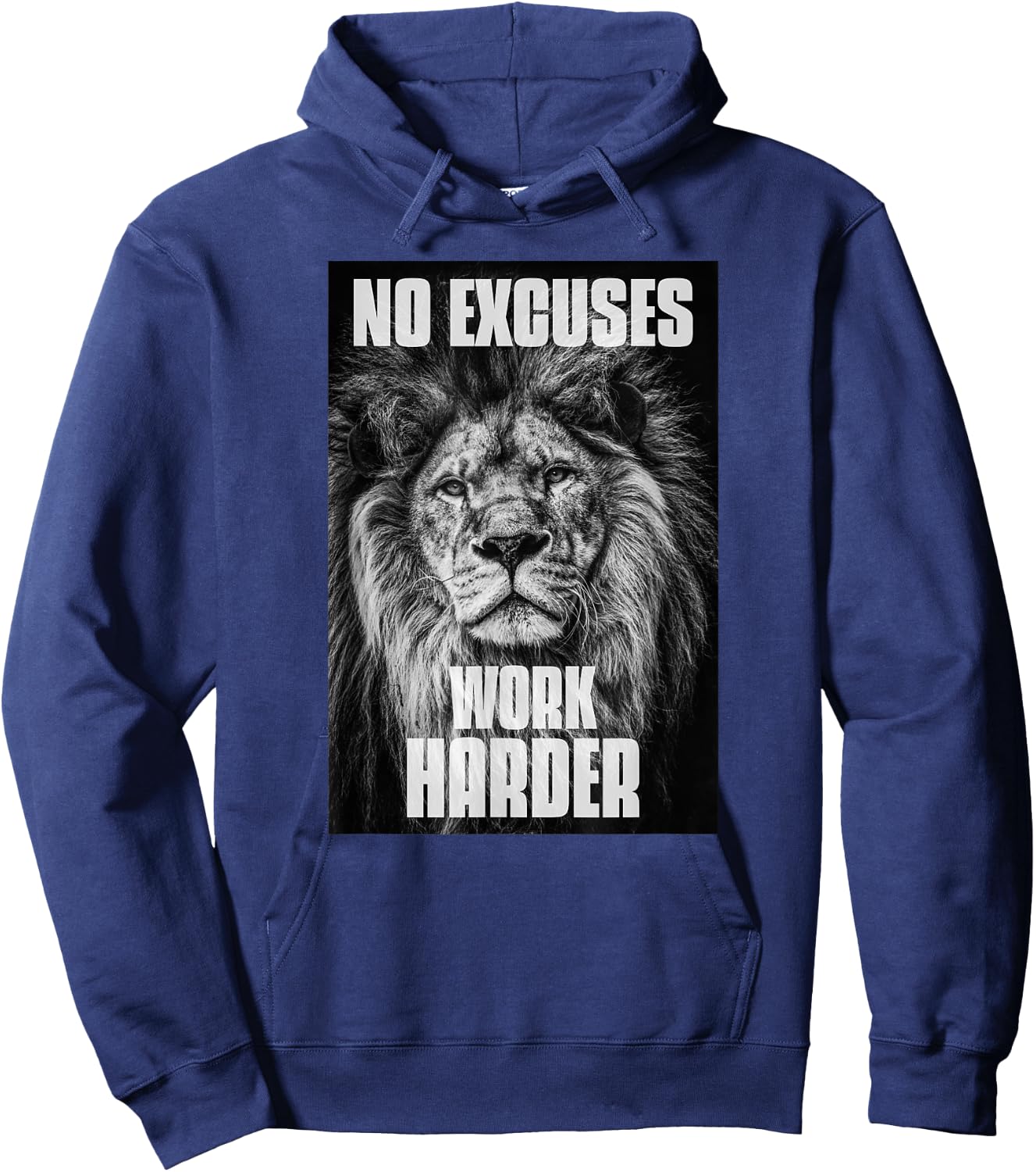 No Excuses Work Harder Bodybuilding Gym Motivational Workout Hoodie - Hoodie | Navy