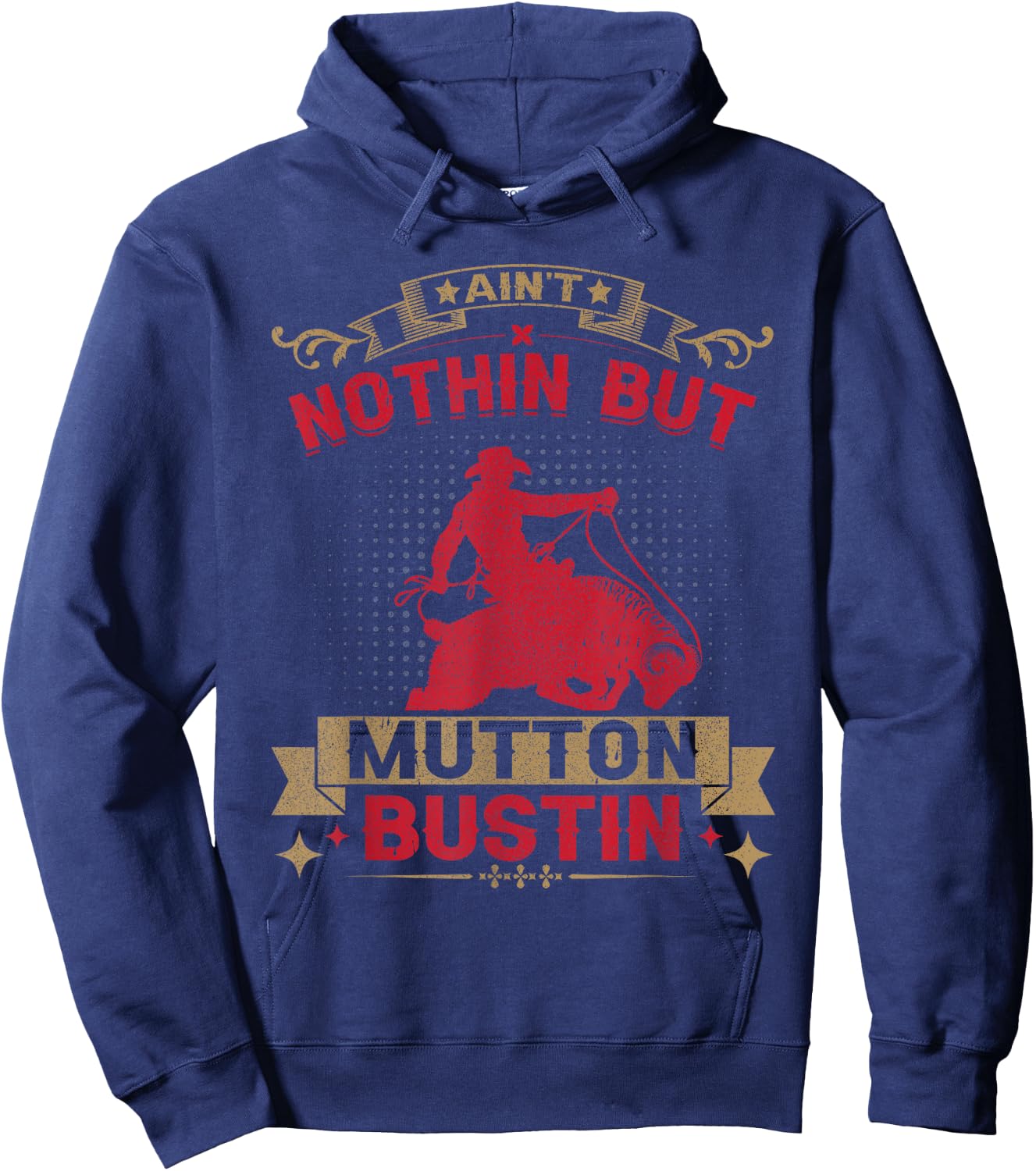 Riding Sheep Rodeo Mutton Buster Mutton Busting Hoodie - Hoodie | Navy