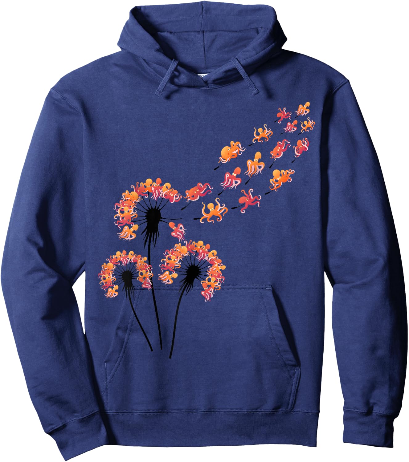 Flower Dandelion Octopus Shirt for Octopus Lover | Octopus Hoodie - Hoodie | Navy