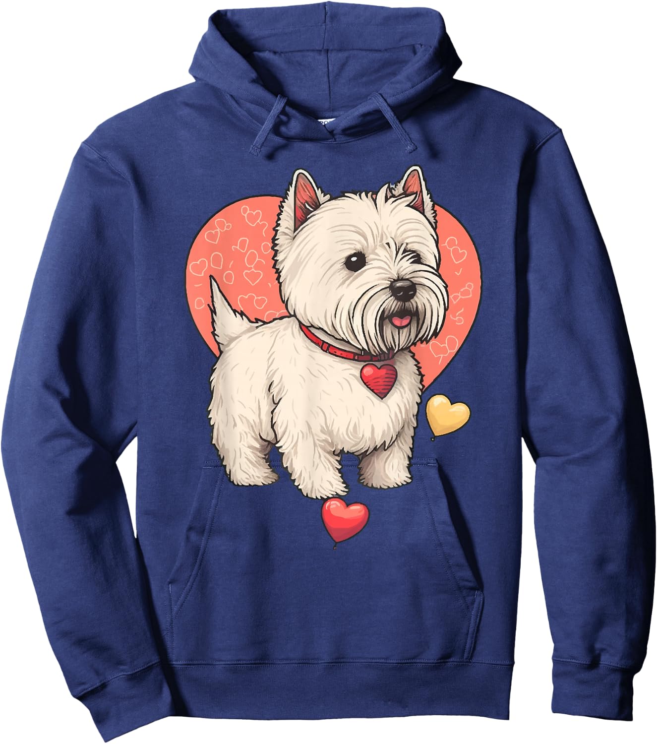 I Love My West Highland Terrier Westie Dog Valentines Day Hoodie - Hoodie | Navy