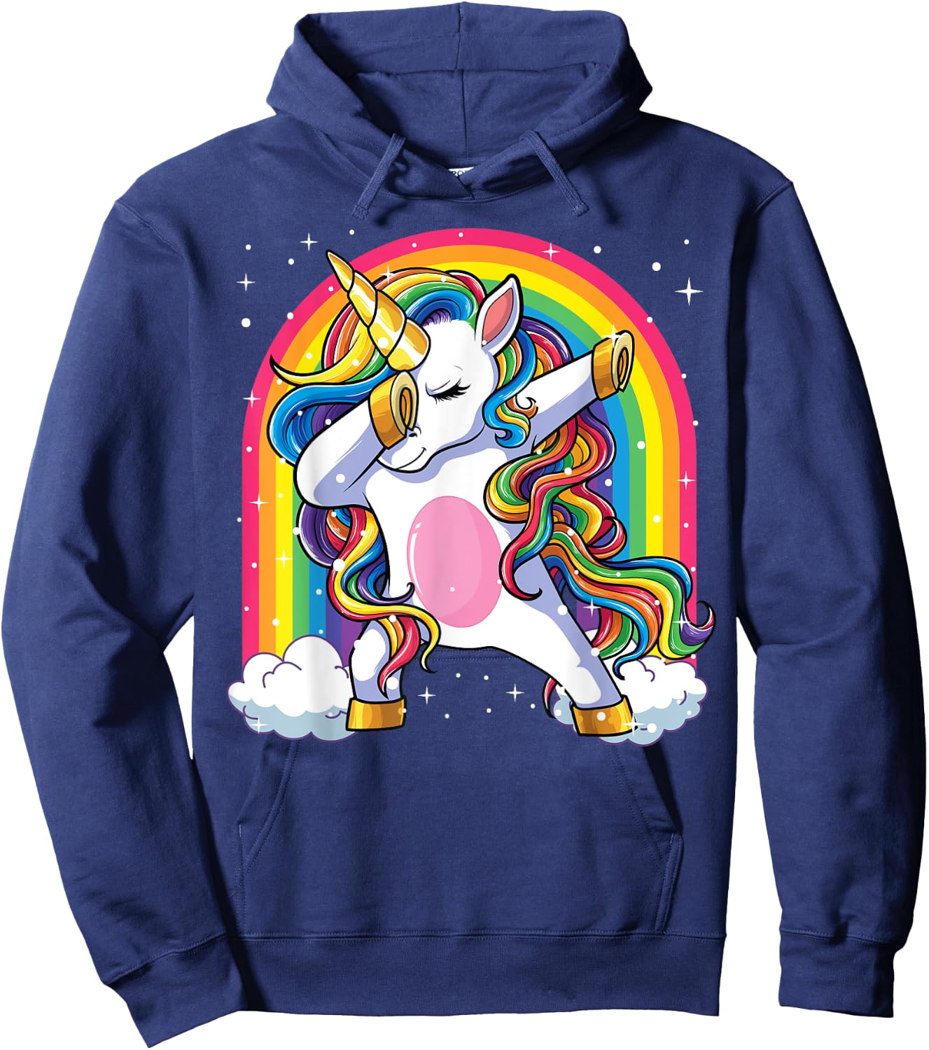 Dabbing Unicorn Shirt Girls Kids Unicorns Women Rainbow Hoodie - Hoodie | Navy
