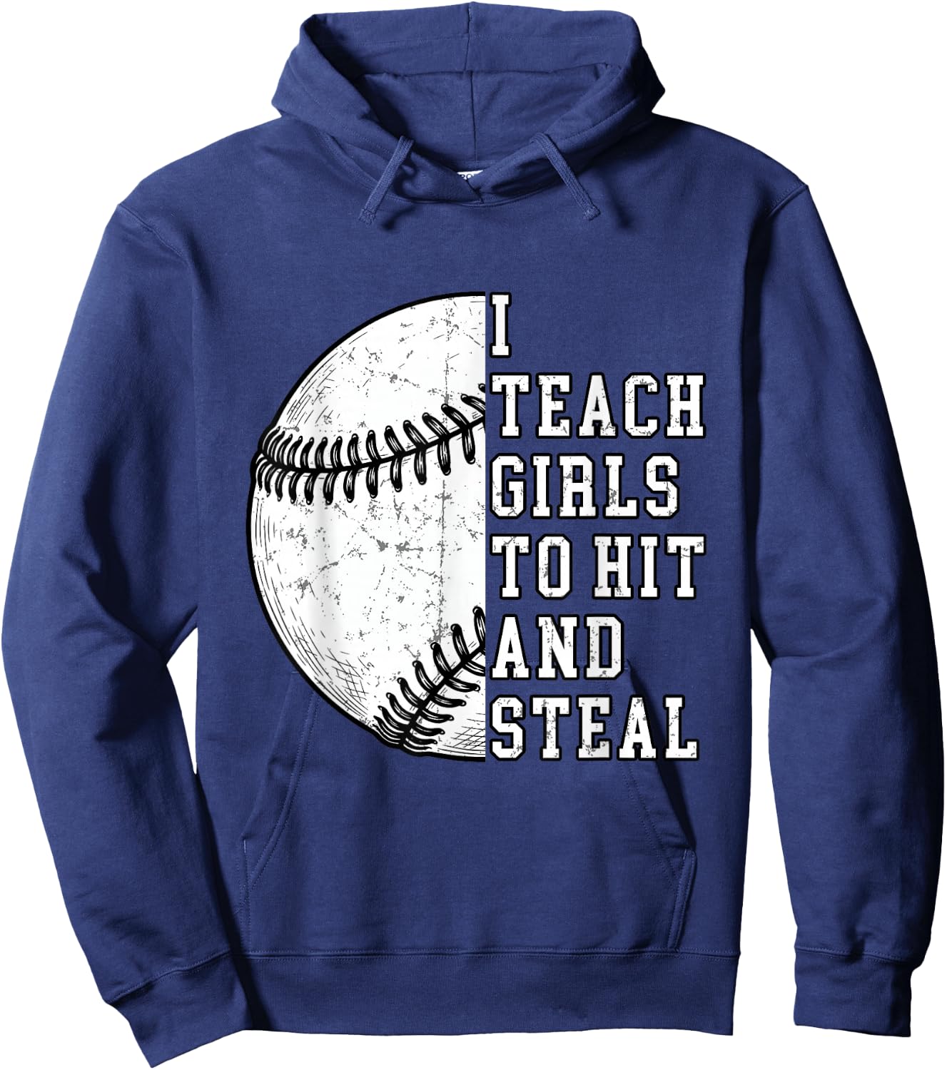 I Teach Girls to Hit and Steal | Softball Coach Gifts Hoodie - Hoodie | Navy