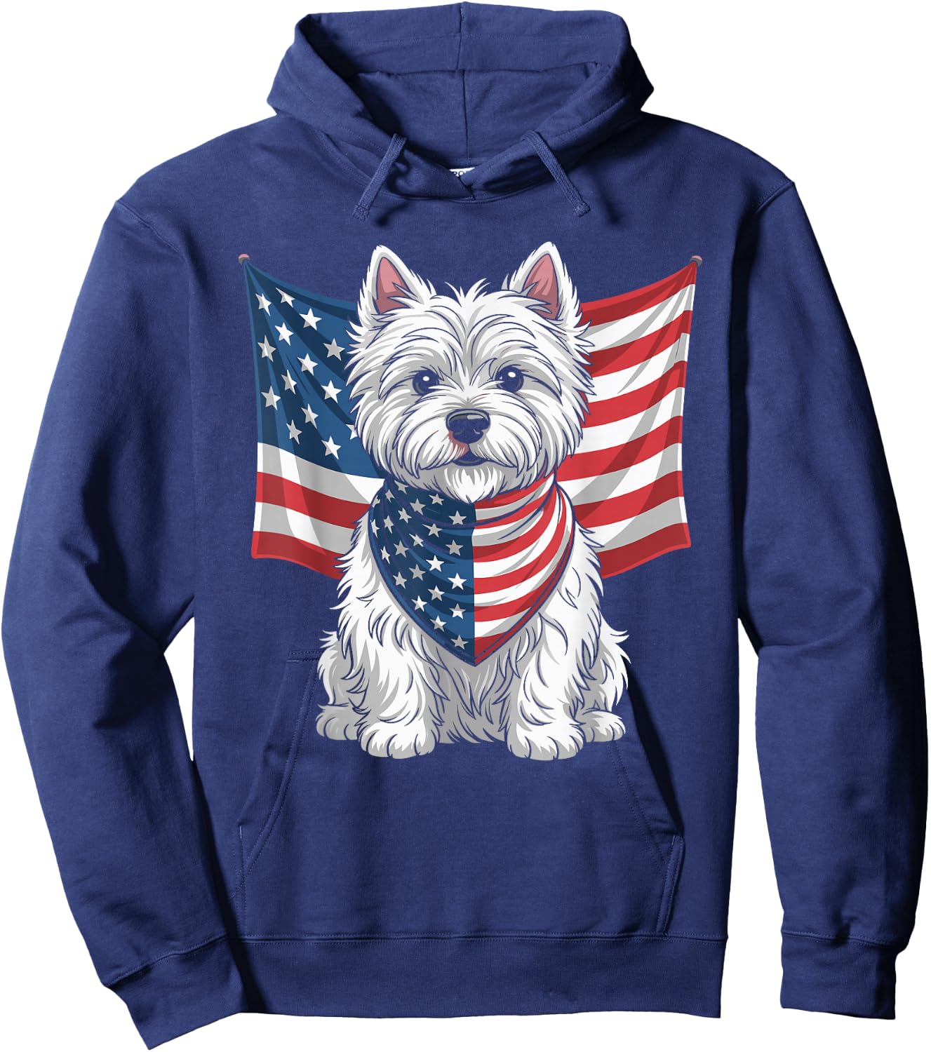 USA American Terrier Dog Pet Animal West Highland Westie Hoodie - Hoodie | Navy