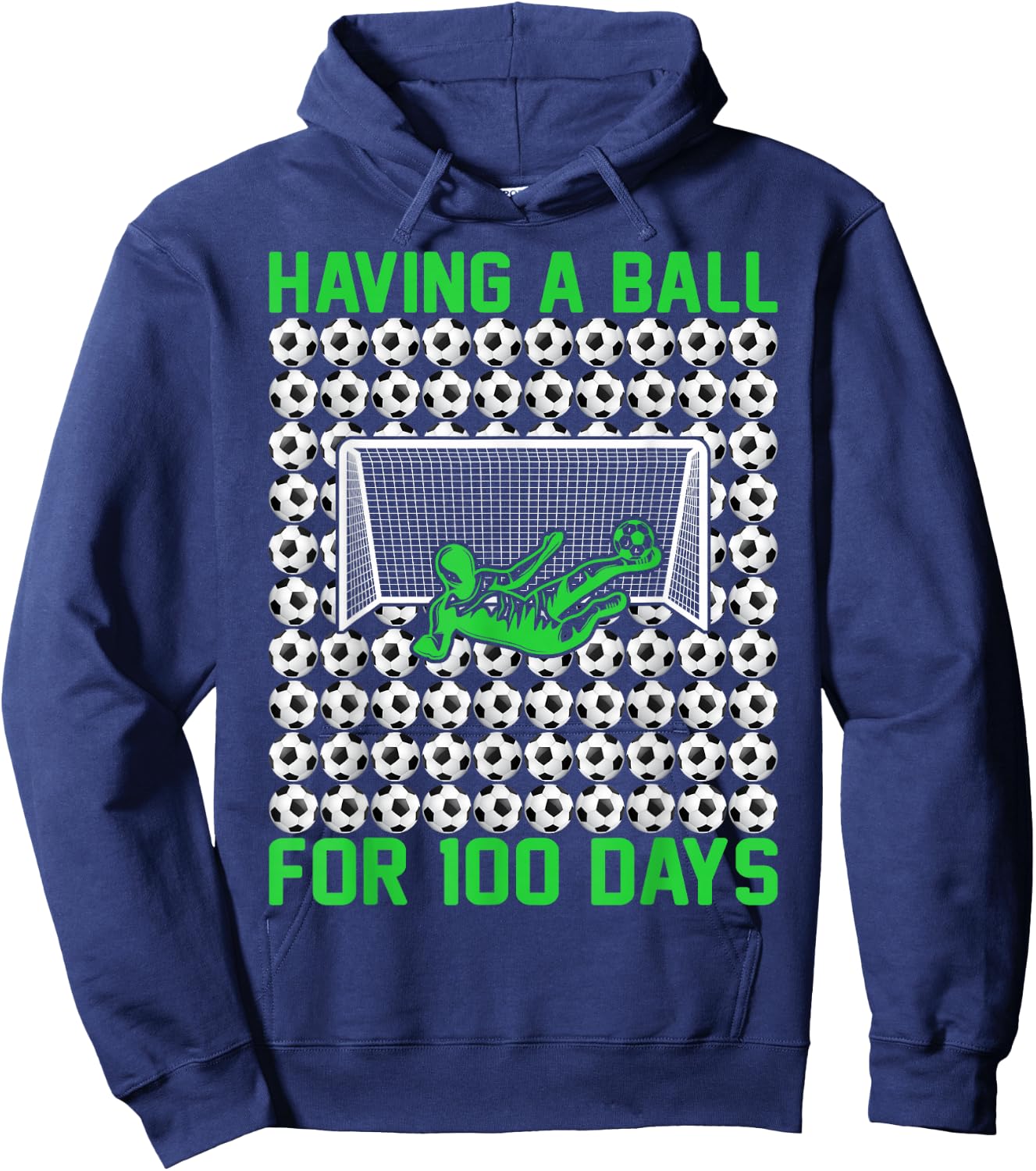 100 Days Of School Soccer 100th Day Of School For Boys Kids Hoodie - Hoodie | Navy