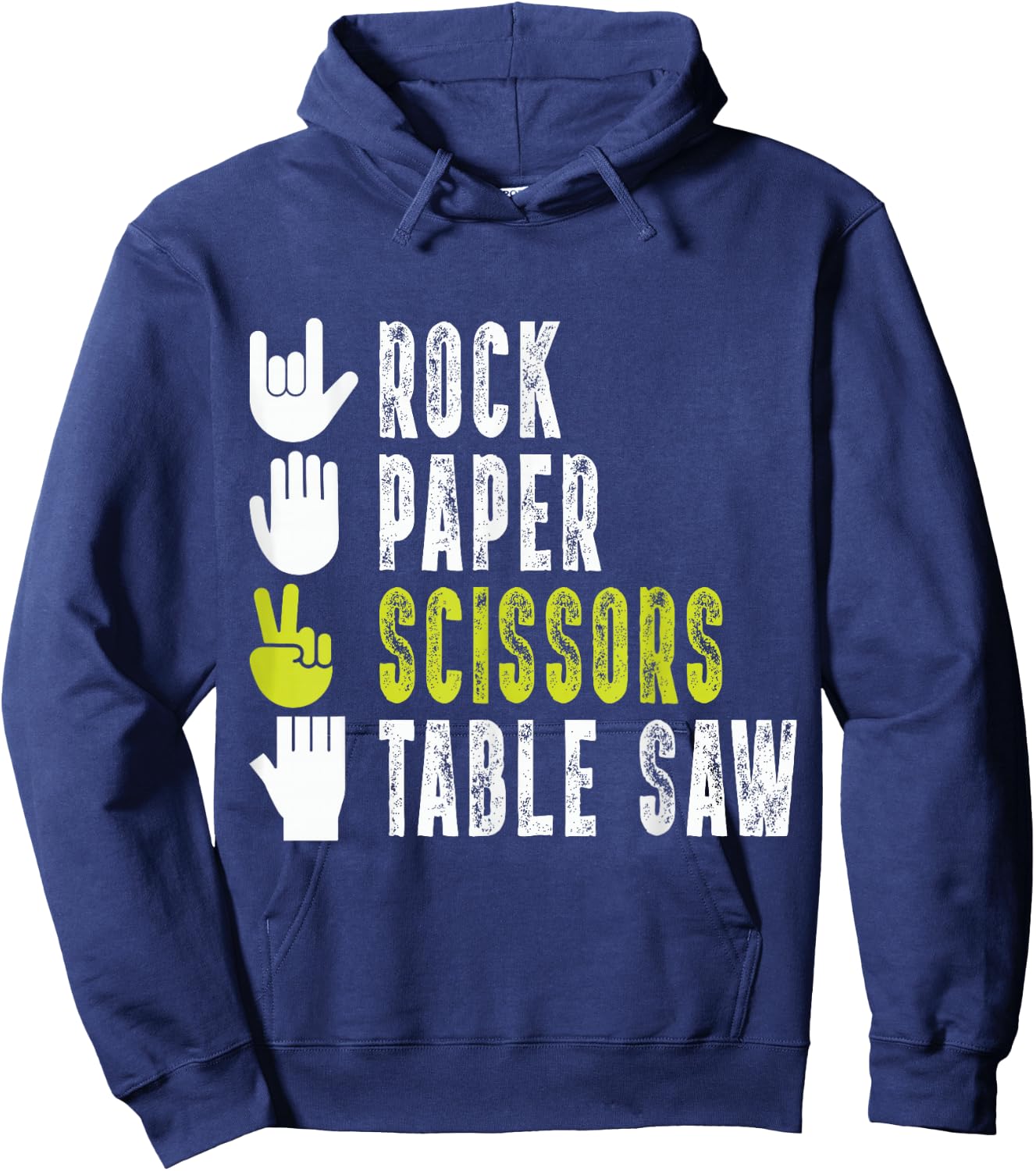 Rock Paper Scissor Table Saw Funny Craftsman Hoodie - Hoodie | Navy