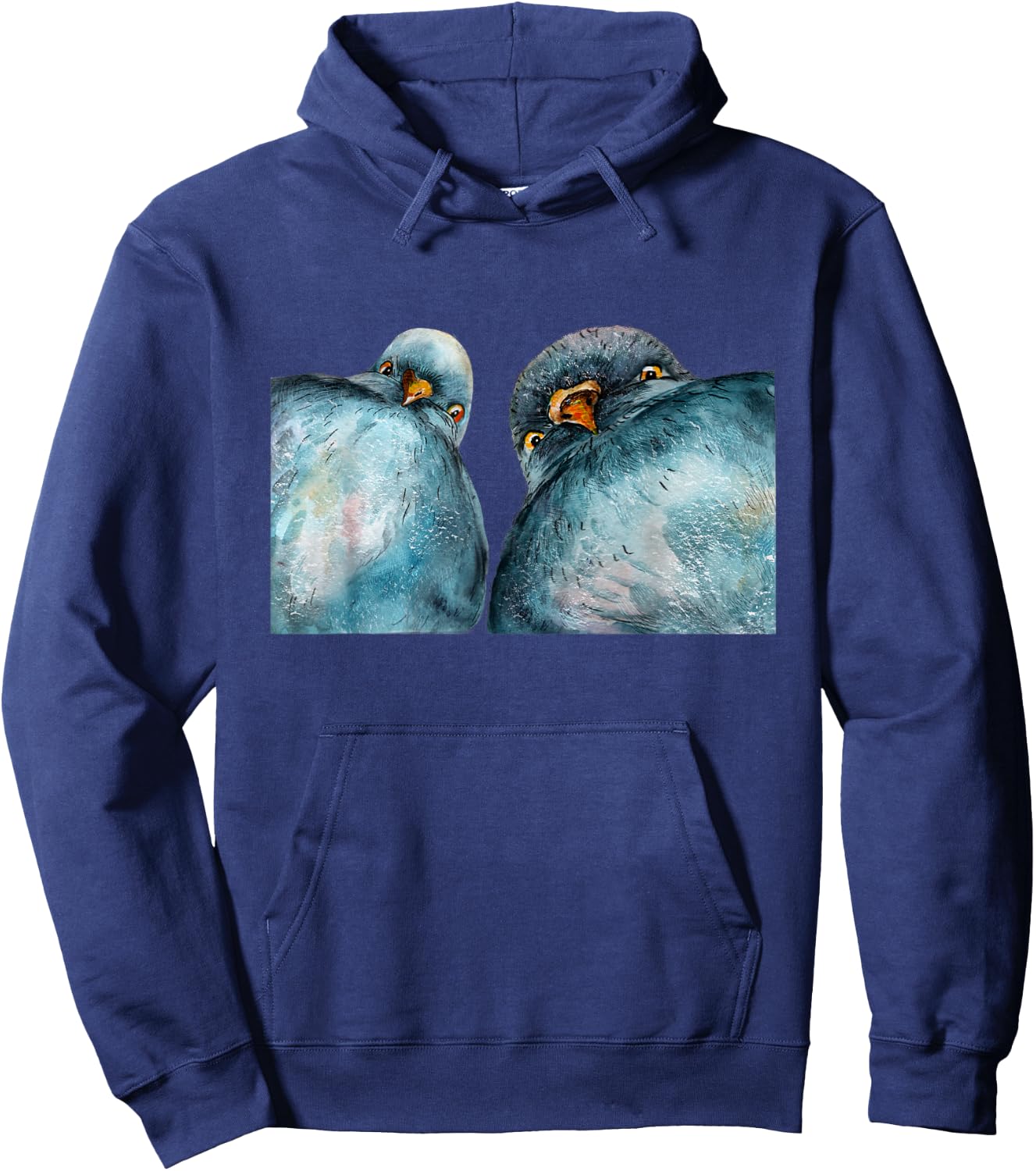 Lustige Taubenpaar Selfie Tauben Malerei Hoodie - Hoodie | Navy