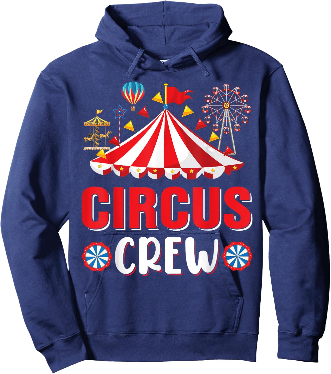 Circus Crew Zirkus-Mitarbeiter-Kostüm, Zirkus-Mottoparty (Schwarz, S) Hoodie - Hoodie | Navy