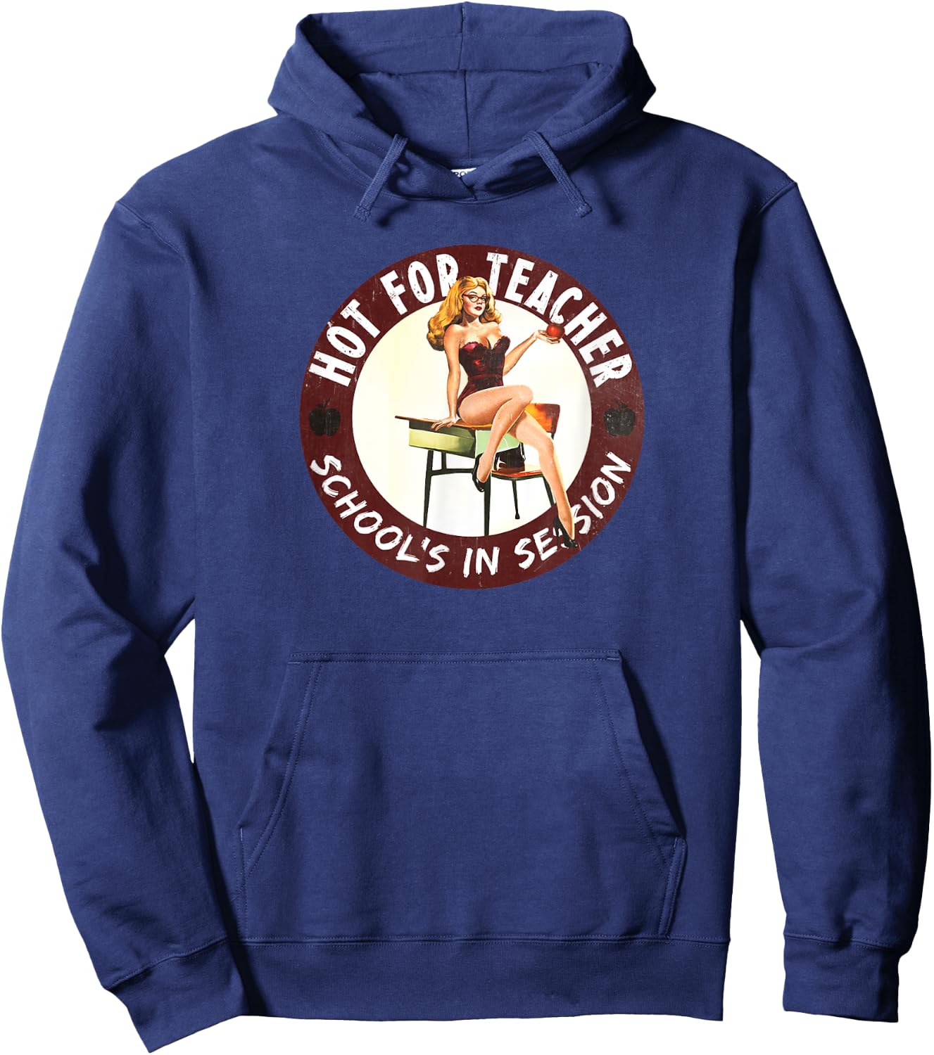 Sexy Hot for Teacher School's in Session Pinup Girl Hoodie - Hoodie | Navy