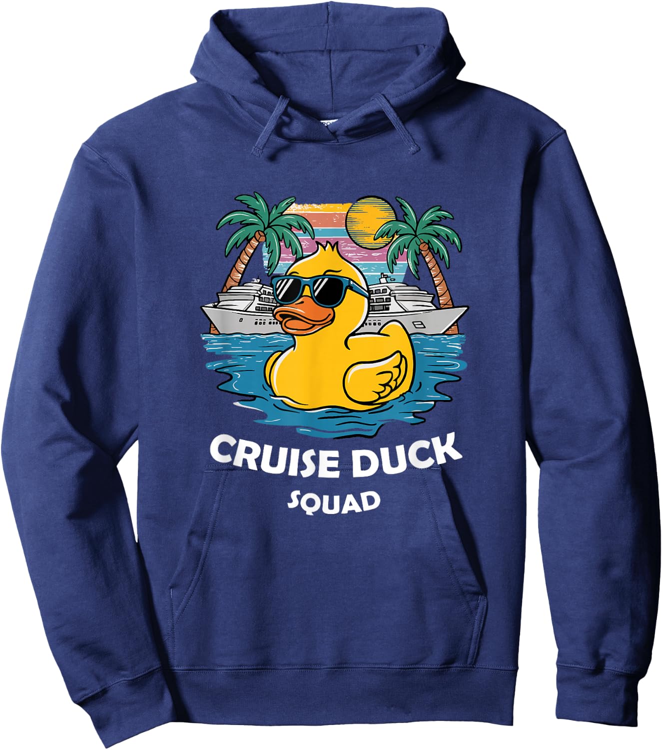 Funny Duck Cruise Rubber Duck Squad Vacation Cruise Ship Hoodie - Hoodie | Navy