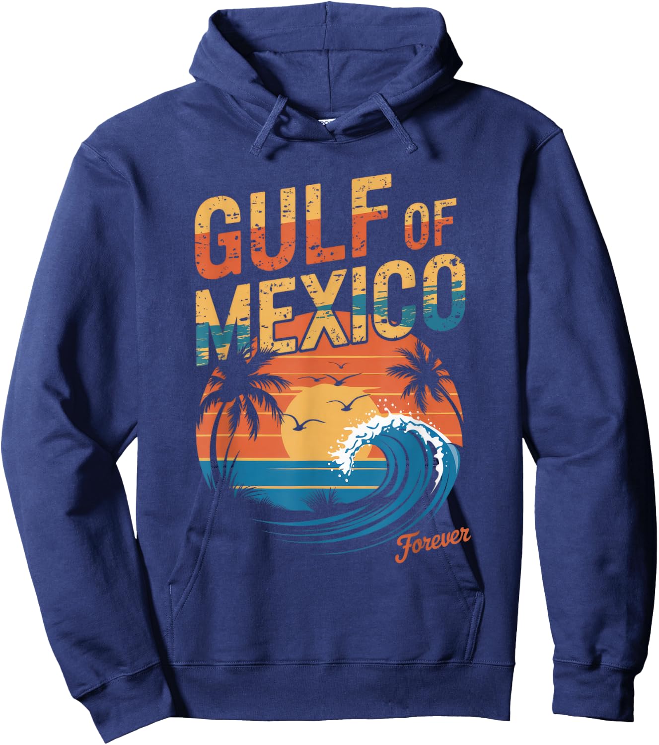 Gulf of Mexico Forever Retro Vintage Gulf of Mexico Hoodie - Hoodie | Navy