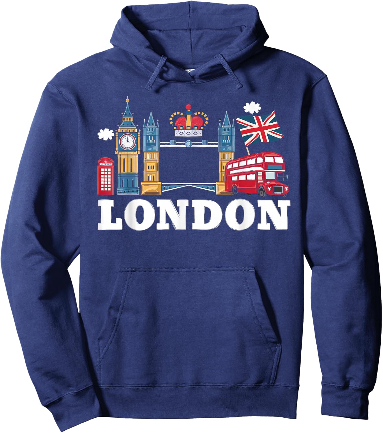 London Gift Men's Women's London Hooligan Ultras LND UK Hoodie - Hoodie | Navy