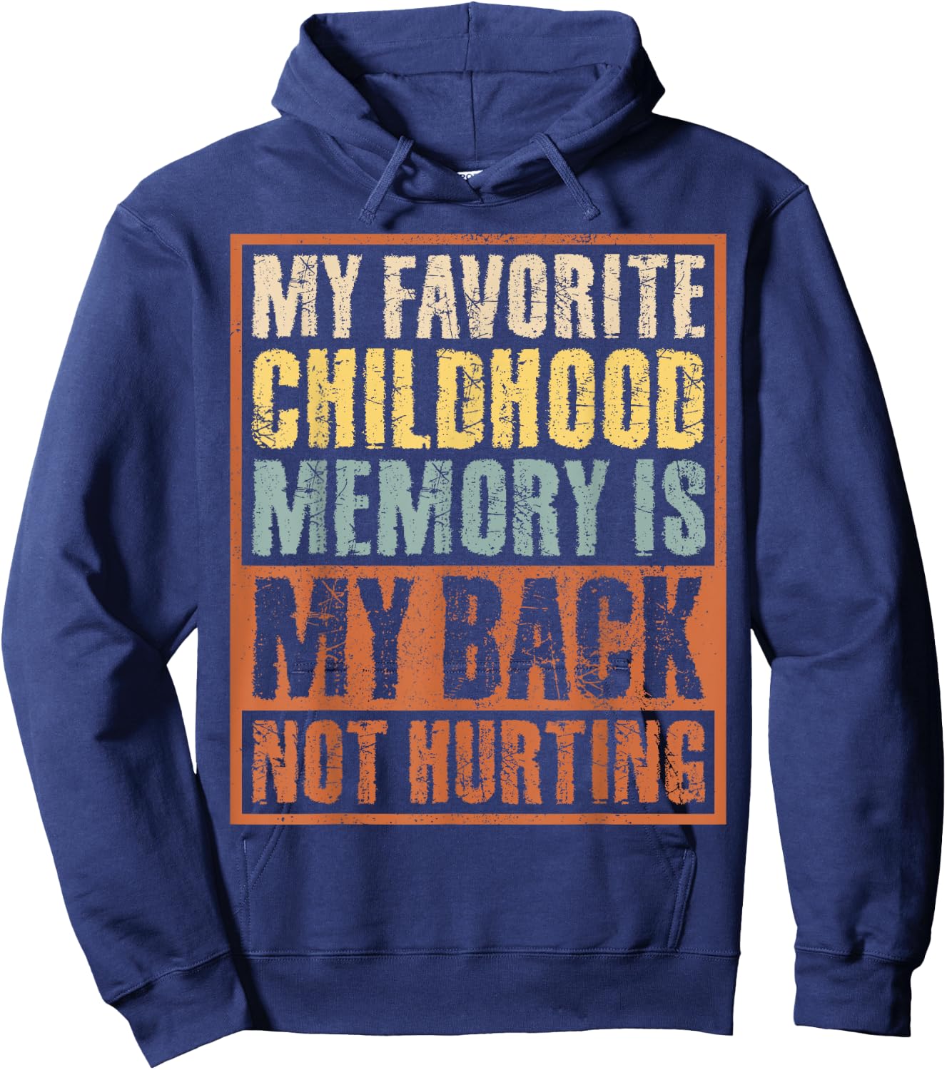 Sarcastic Old Man Old Woman My Back Not Hurting Retro Funny Hoodie - Hoodie | Navy