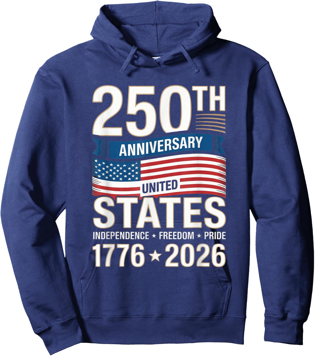 250 Anniversary USA 4th of July Patriotic 250 Years American Hoodie - Hoodie | Navy
