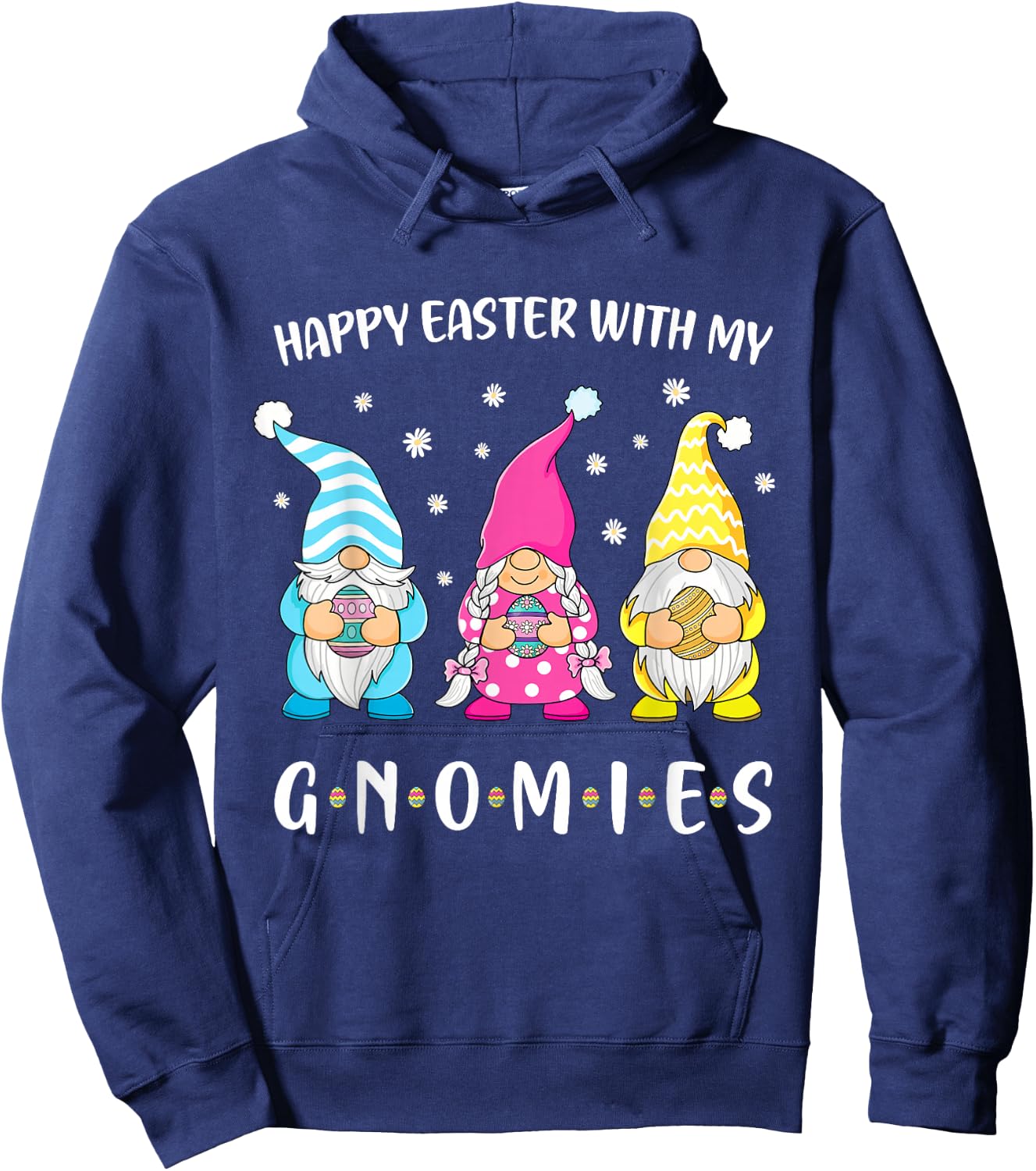 Cute gnomes Easter bunny, Easter egg, Easter nest, Happy Easter Hoodie - Hoodie | Navy