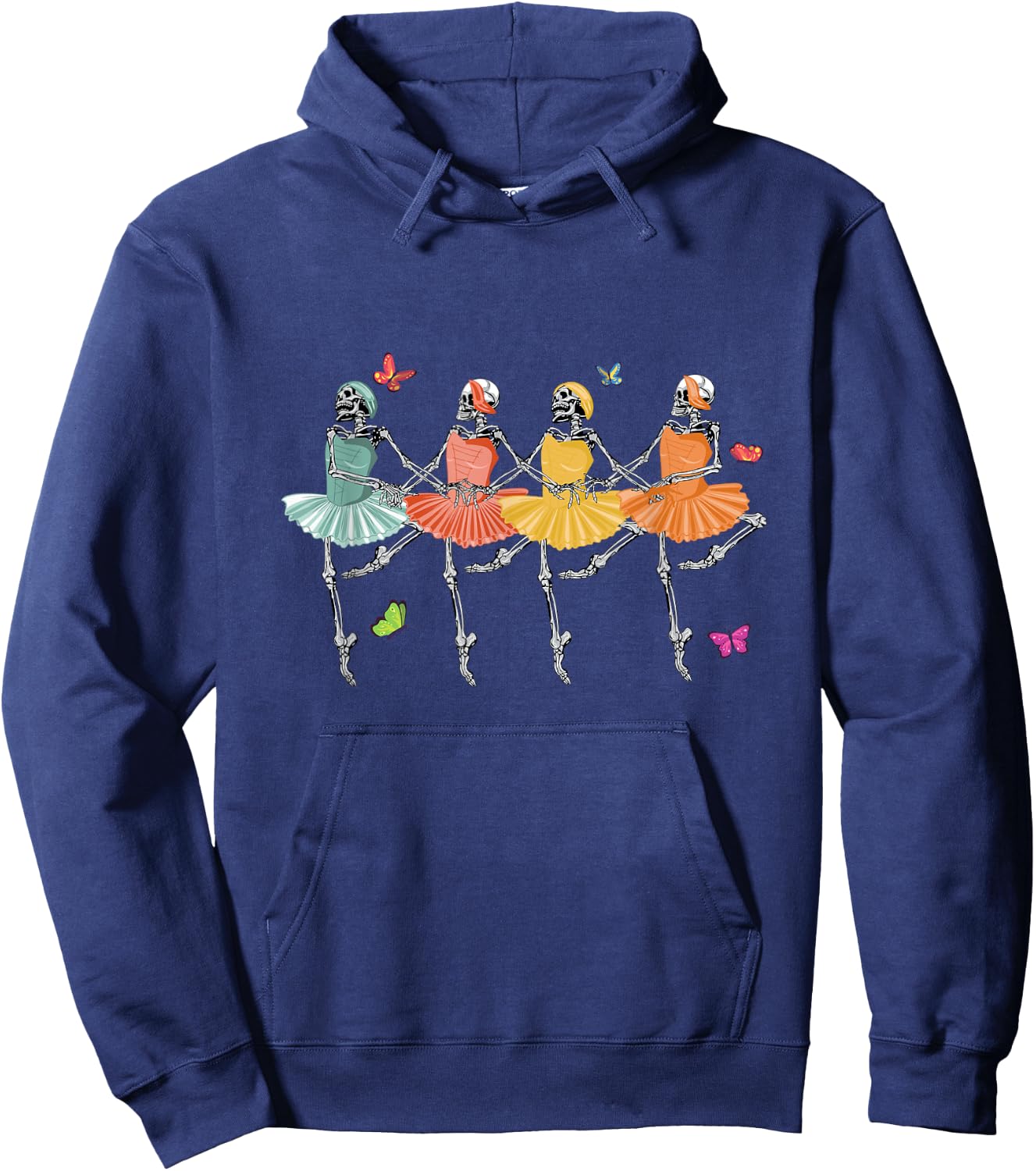 Funny Skeleton Ballet Dancers | Dance Ballerina Hoodie - Hoodie | Navy