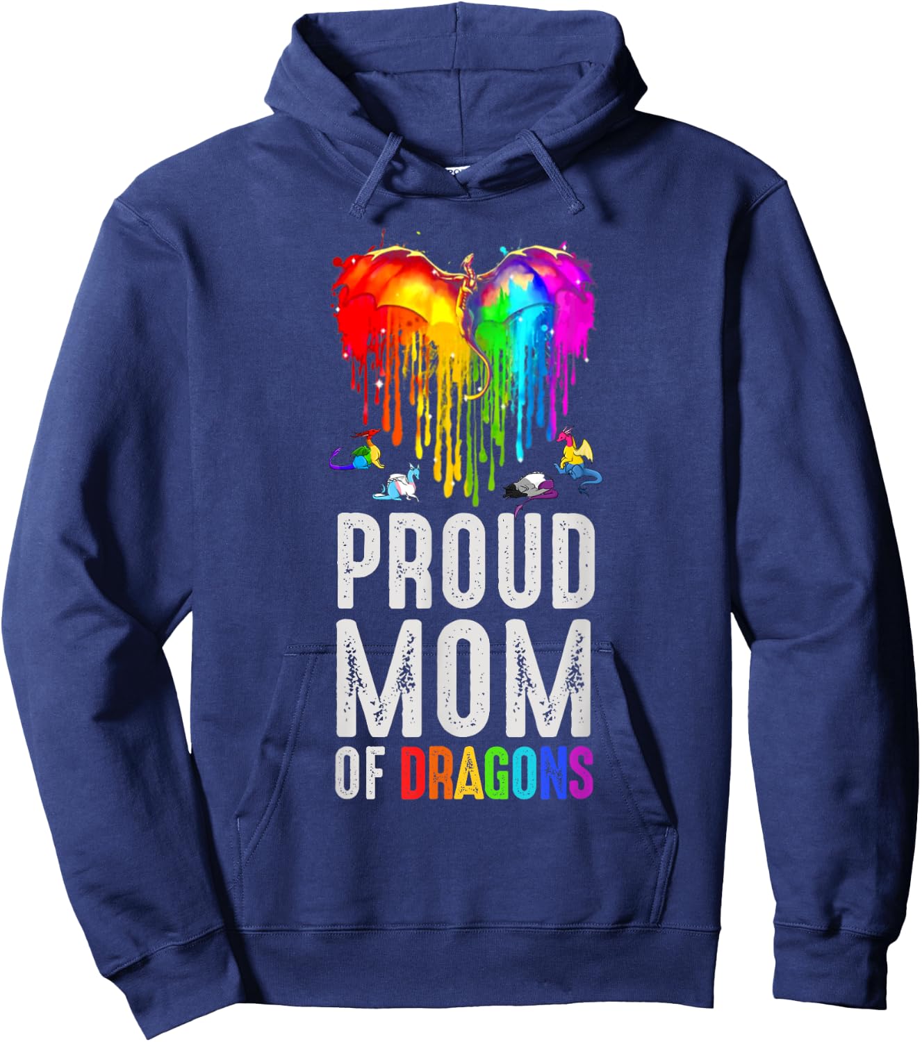 Funny Proud Moms Of Dragons LGBT Gifts For Mom Pride LGBTQ Hoodie - Hoodie | Navy