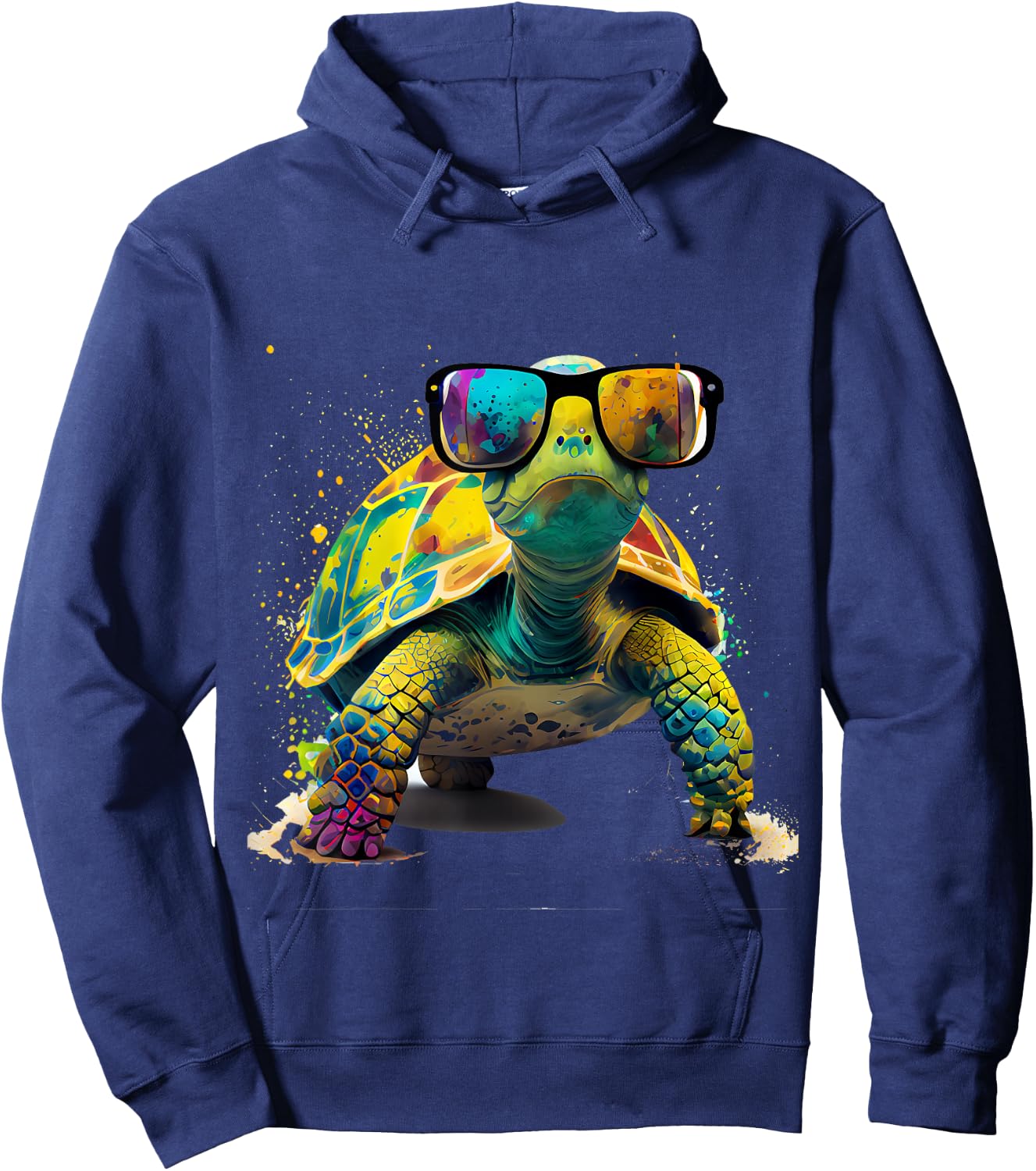 Tortoise with Sunglasses , black Hoodie - Hoodie | Navy