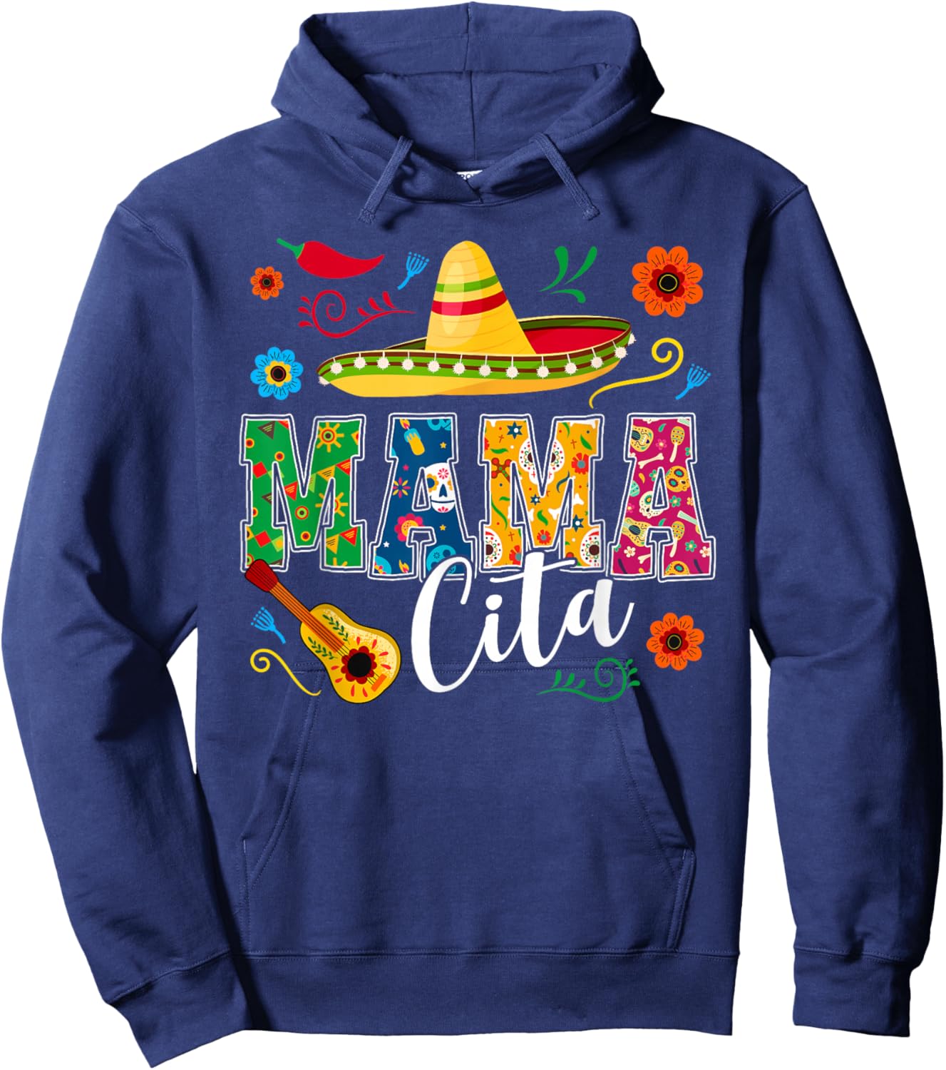 Cinco De Mayo Mamacita Flower Mama Cita Mexican Hoodie - Hoodie | Navy
