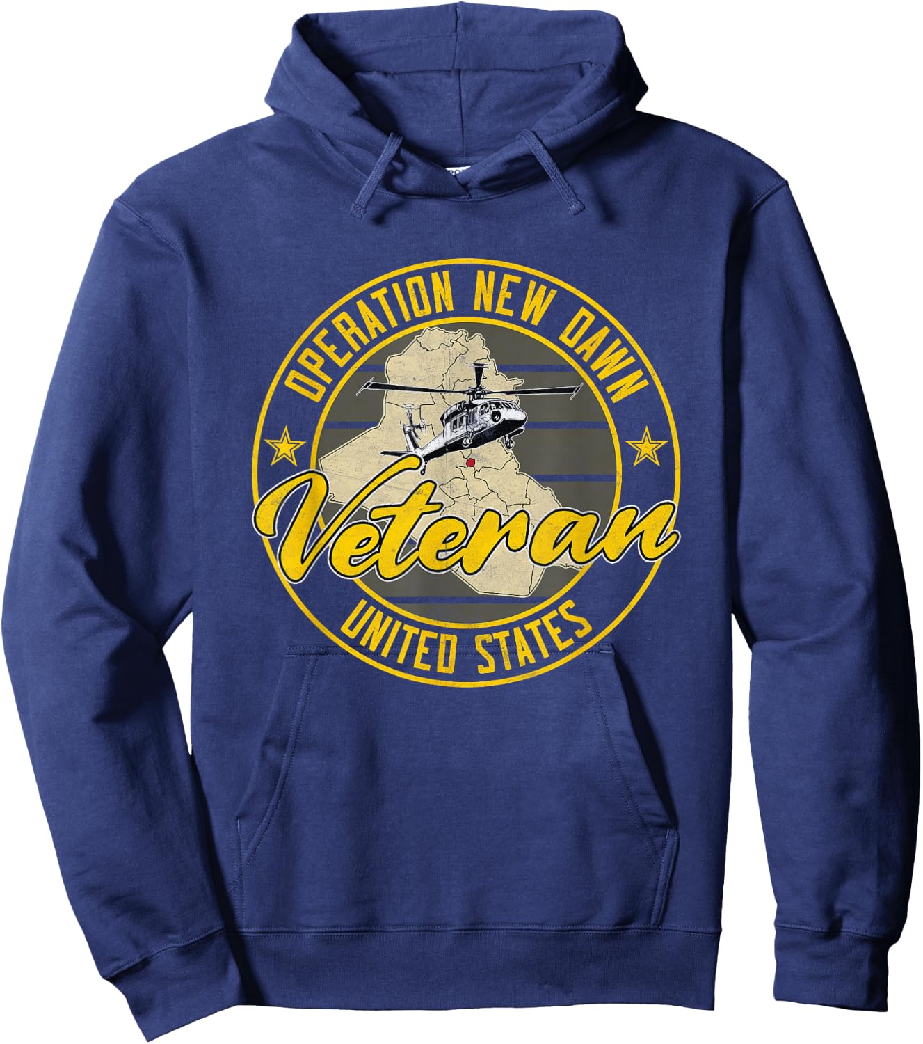 Operation New Dawn OND Veteran Iraq Veteran Vintage Gifts Hoodie - Hoodie | Navy