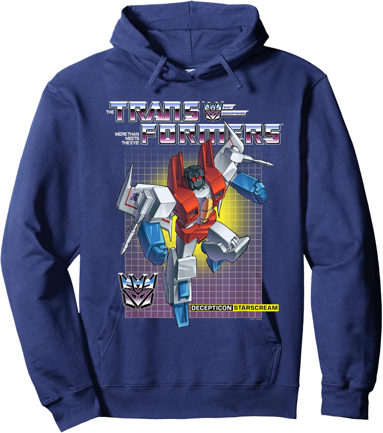 Transformers Decepticon Starscream , Herren, -Erwachsene, Kurzarm, Schwarz, S, Klassisch, Cartoon, Offiziell lizenziert, Klassische Passform, Imported Hoodie - Hoodie | Navy