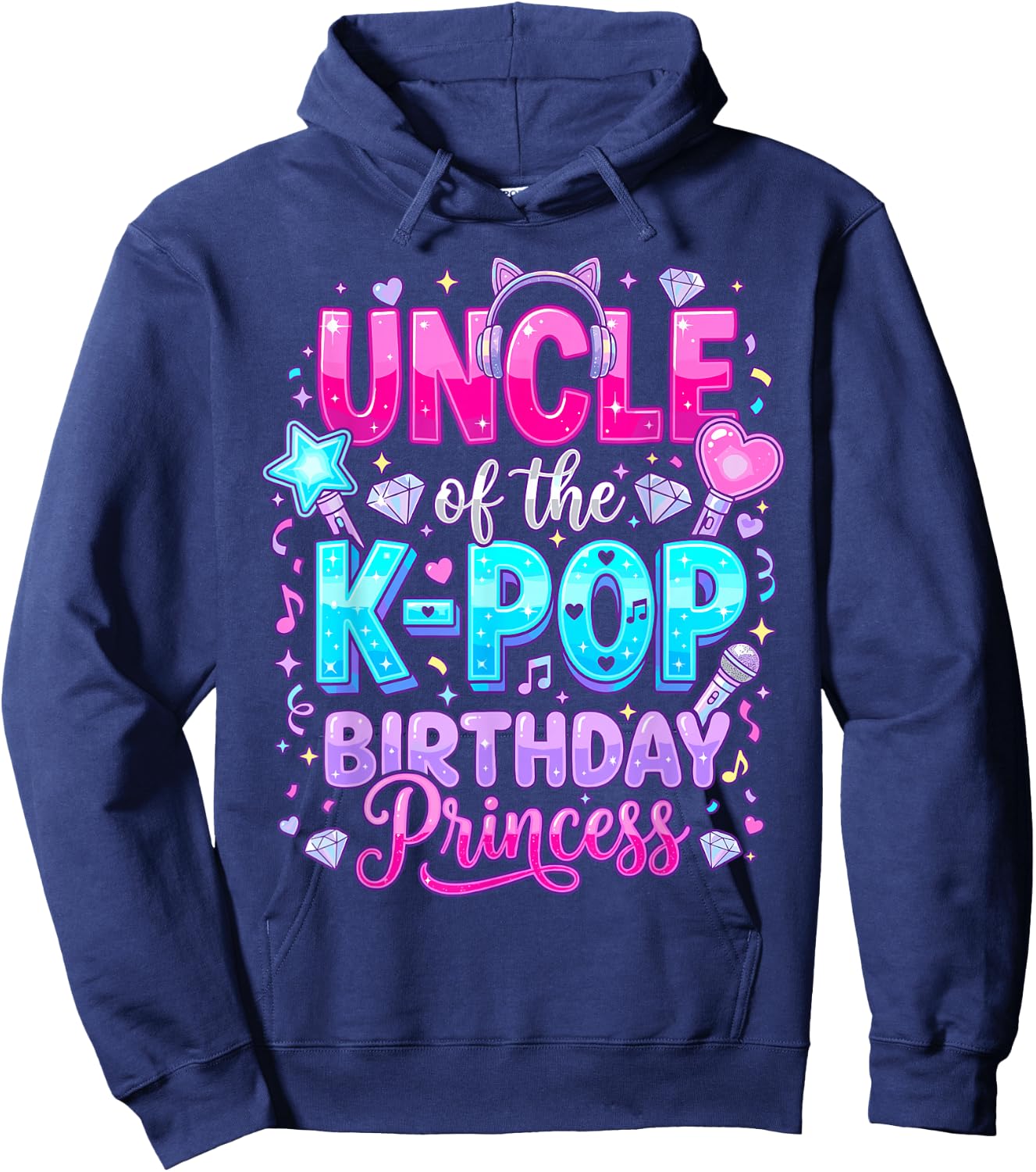 Uncle of The K-Pop Birthday Princess Korean Music Hoodie - Hoodie | Navy