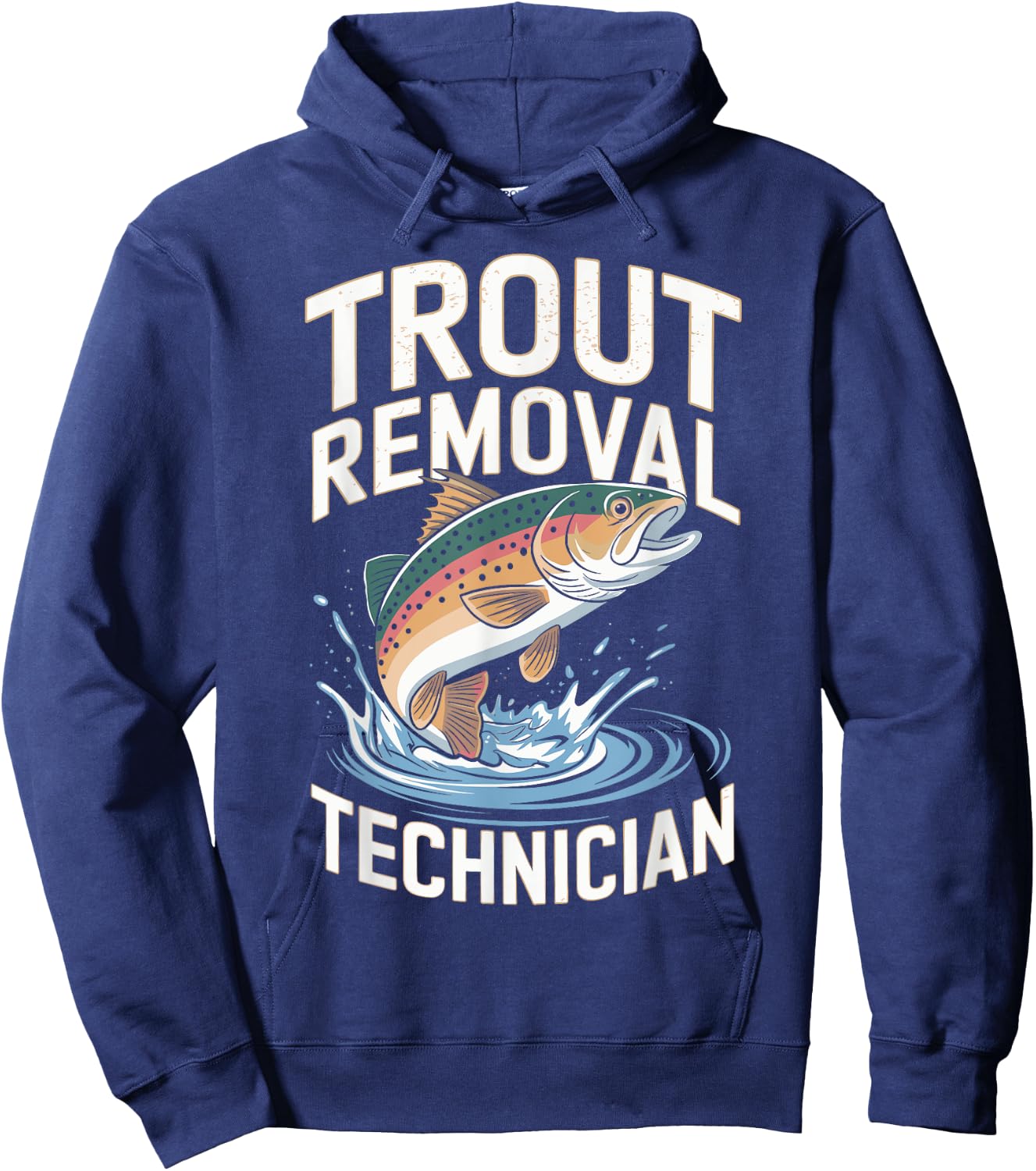 Funny Fisherman Trout Fly Fishing Father's Day JM -Adults Black Small Modern Classic Short Sleeve Hoodie - Hoodie | Navy