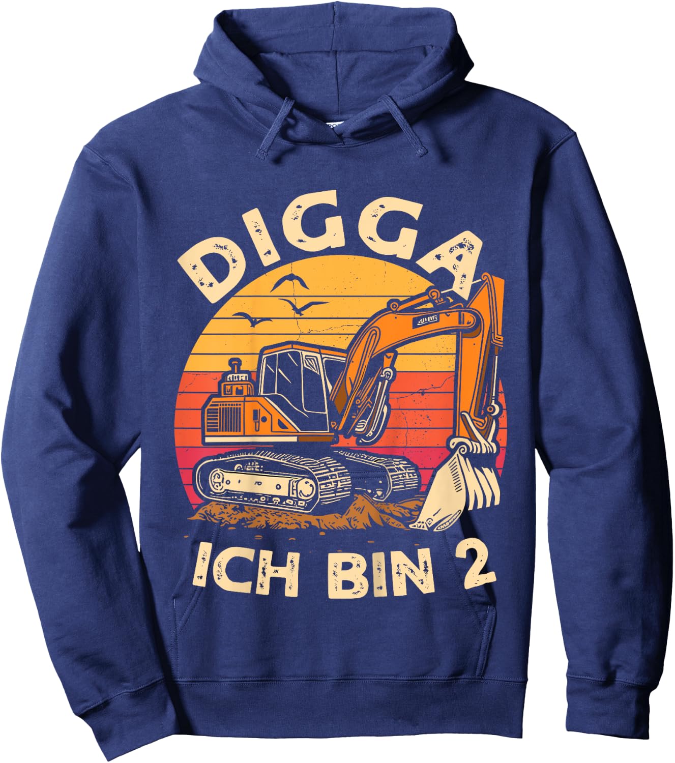 Ich bin 2 Zwei Jahre Junge 2 Jahre alt 2. Geburtstag Bagger Hoodie - Hoodie | Navy