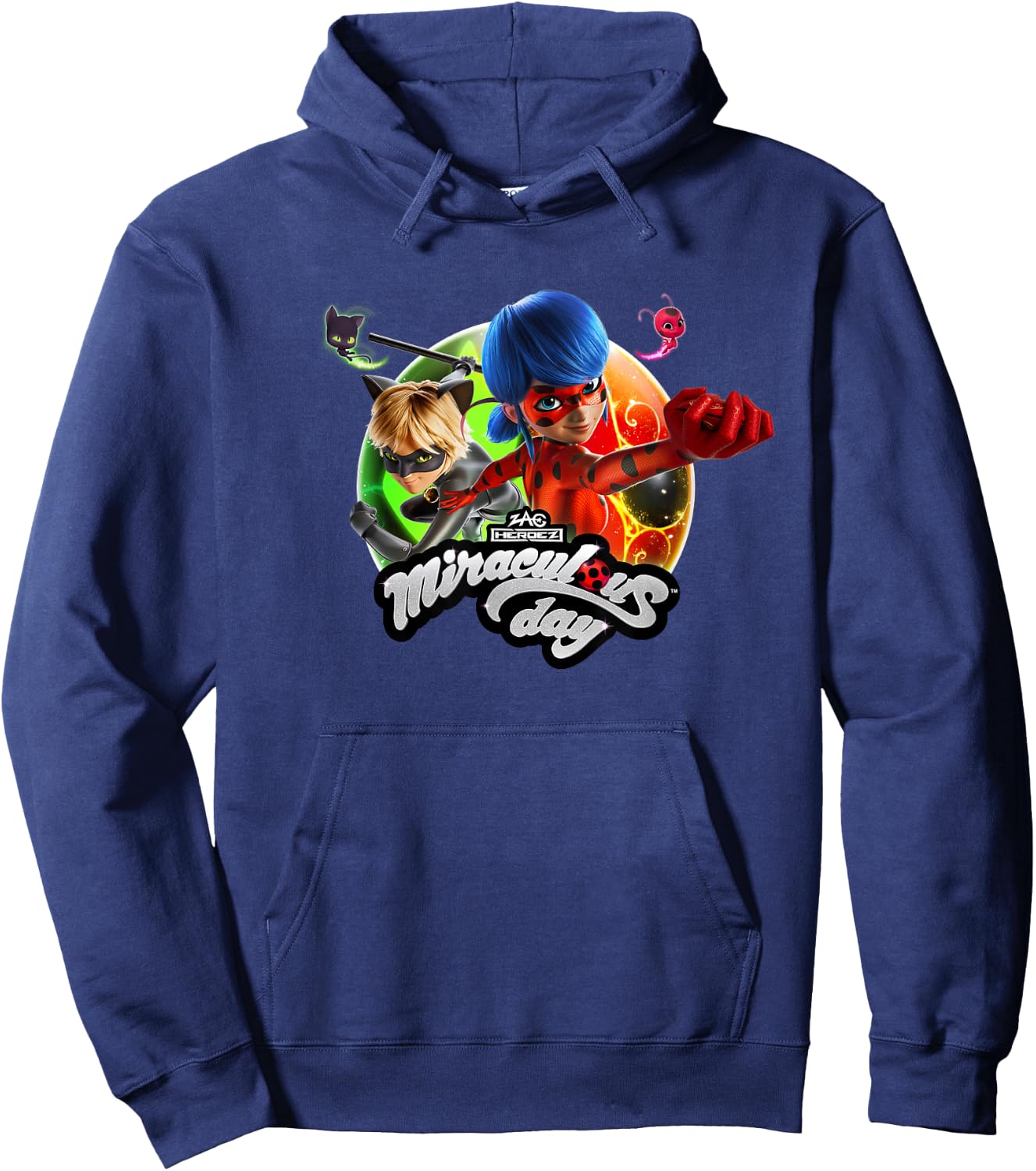 Miraculous Ladybug Cat Noir Miraculous Day 2024 Kwamis Hoodie - Hoodie | Navy