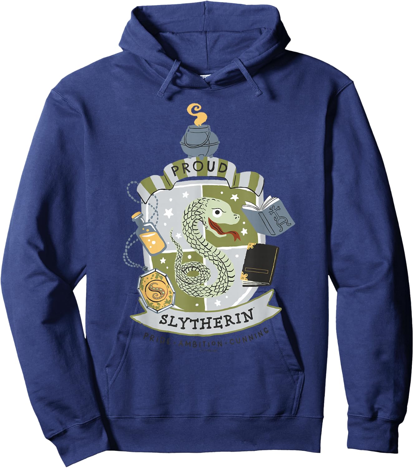Harry Potter: Deathly Hallows 2 Proud Slytherin Badge Hoodie - Hoodie | Navy