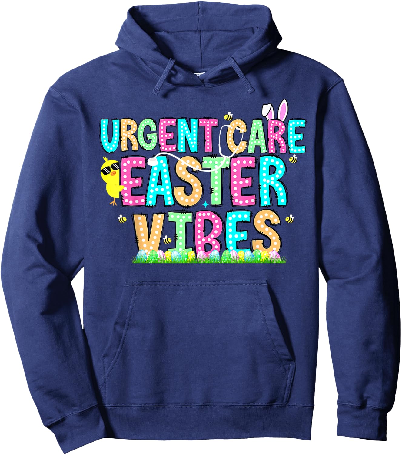 Urgent Care Nurse Bunny Easter Day NP Team Minor Injury Unit Hoodie - Hoodie | Navy