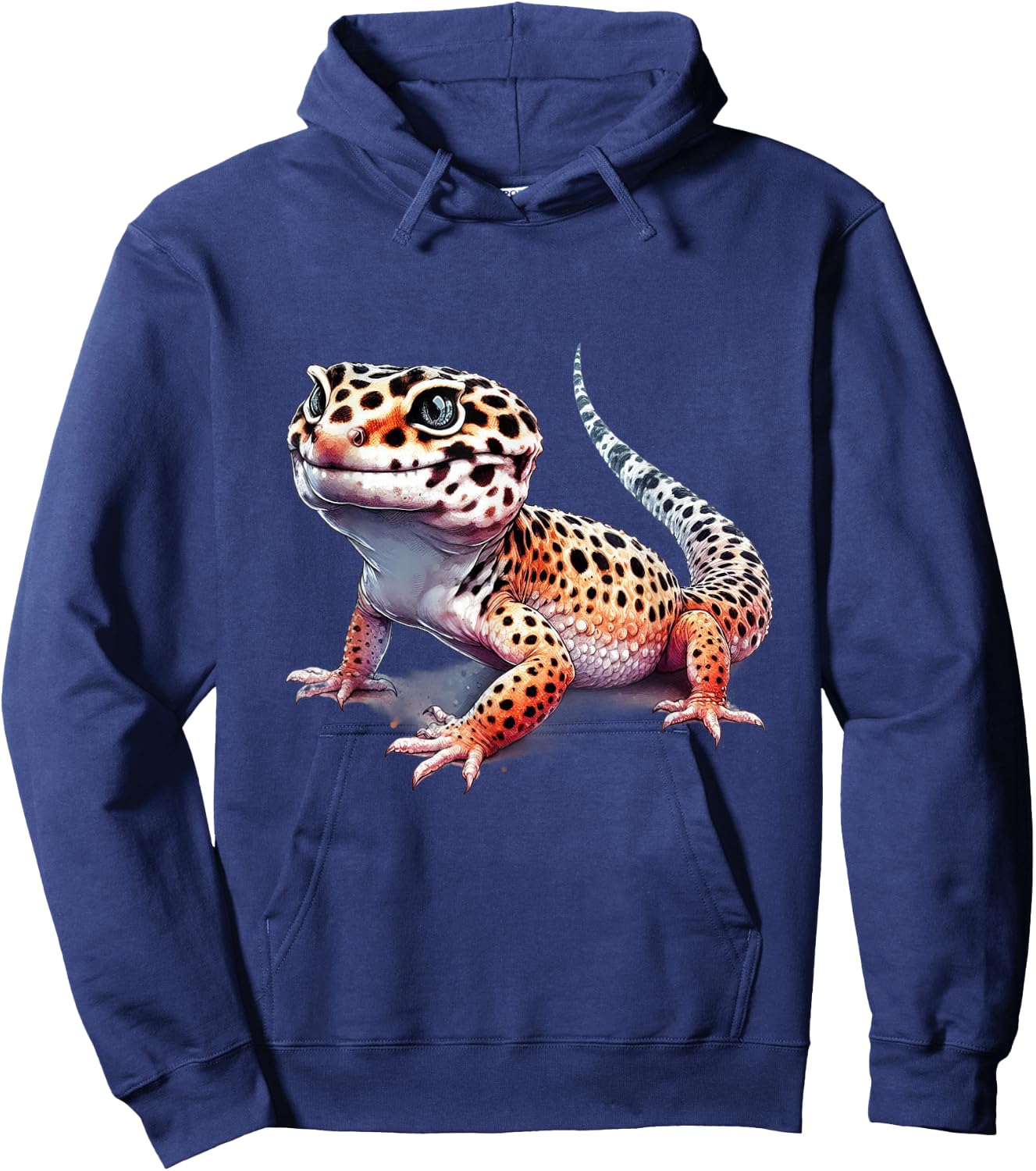 Cute Leopard Gecko Loves Lizard & Reptiles Men Women Kids Hoodie - Hoodie | Navy