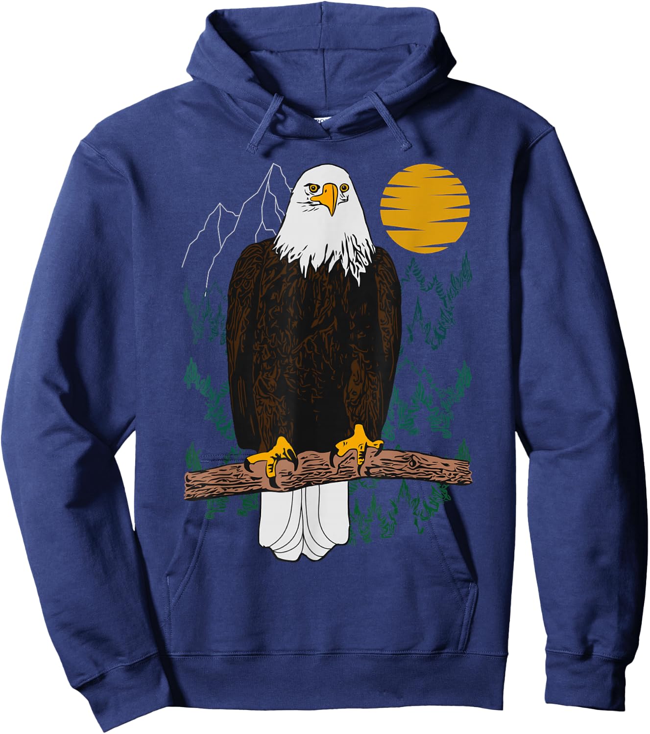Bald eagle Design forest animal american tree art Graphic Hoodie - Hoodie | Navy