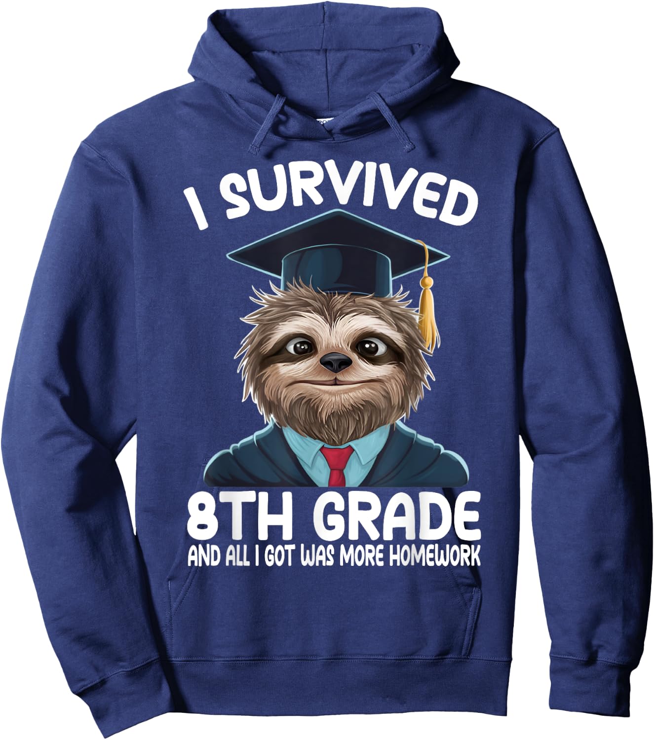 8th Grade Graduation Sloth Hoodie - Hoodie | Navy
