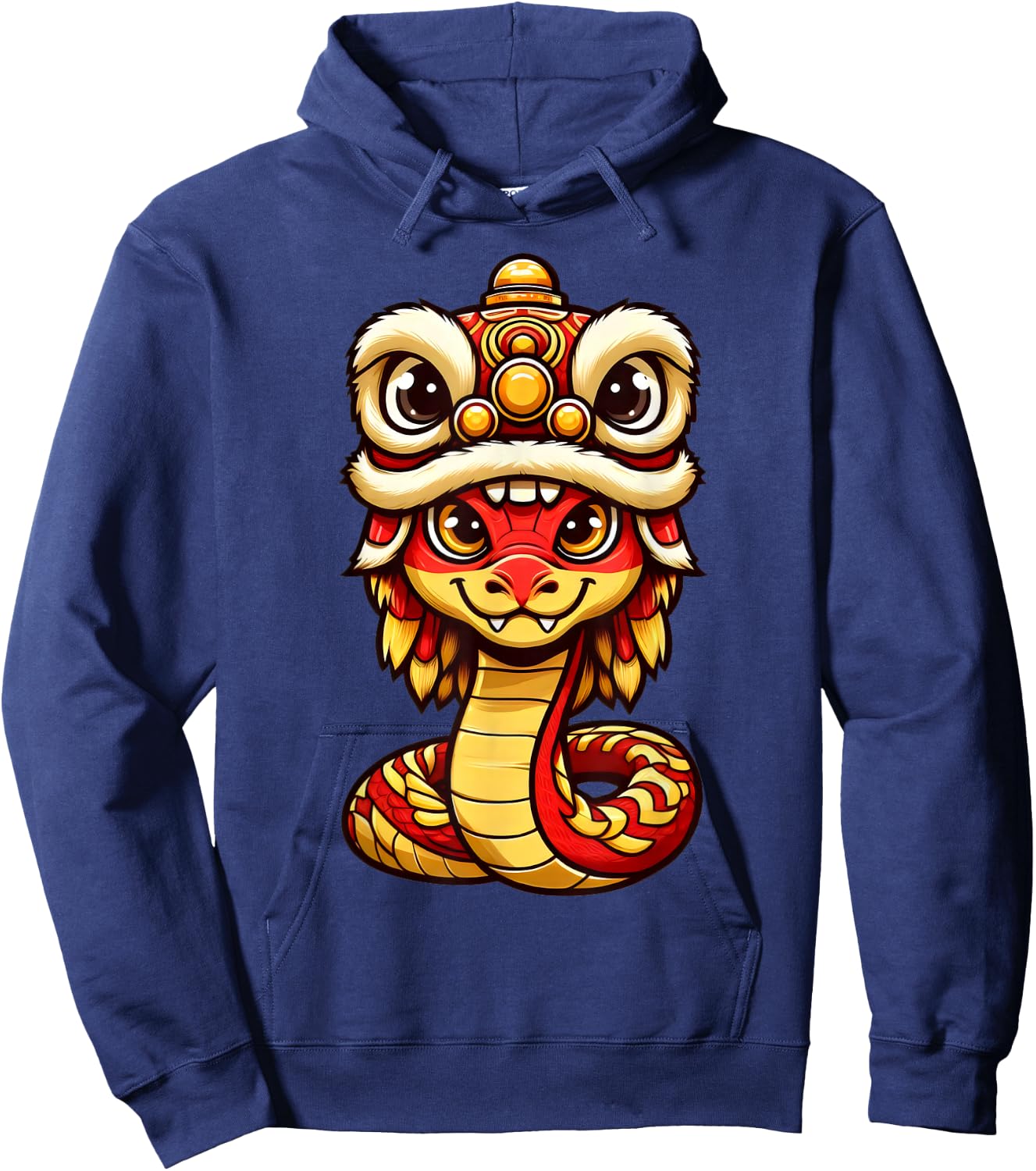 Lion Dance Year of Snake 2025 Chinese New Year Snake Zodiac Hoodie - Hoodie | Navy