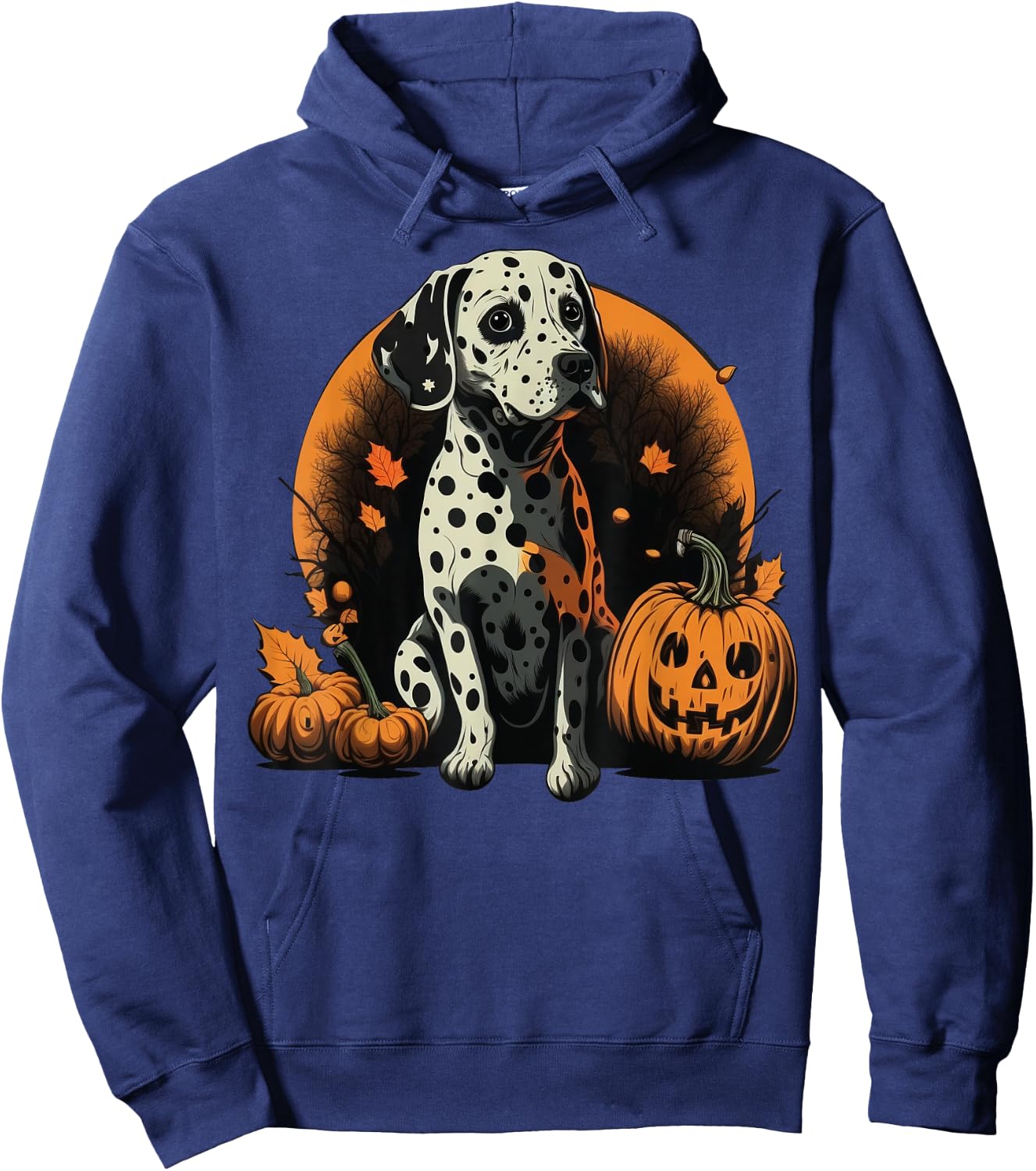 Pumpkin Dalmatian costume on Dalmatian Halloween Hoodie - Hoodie | Navy