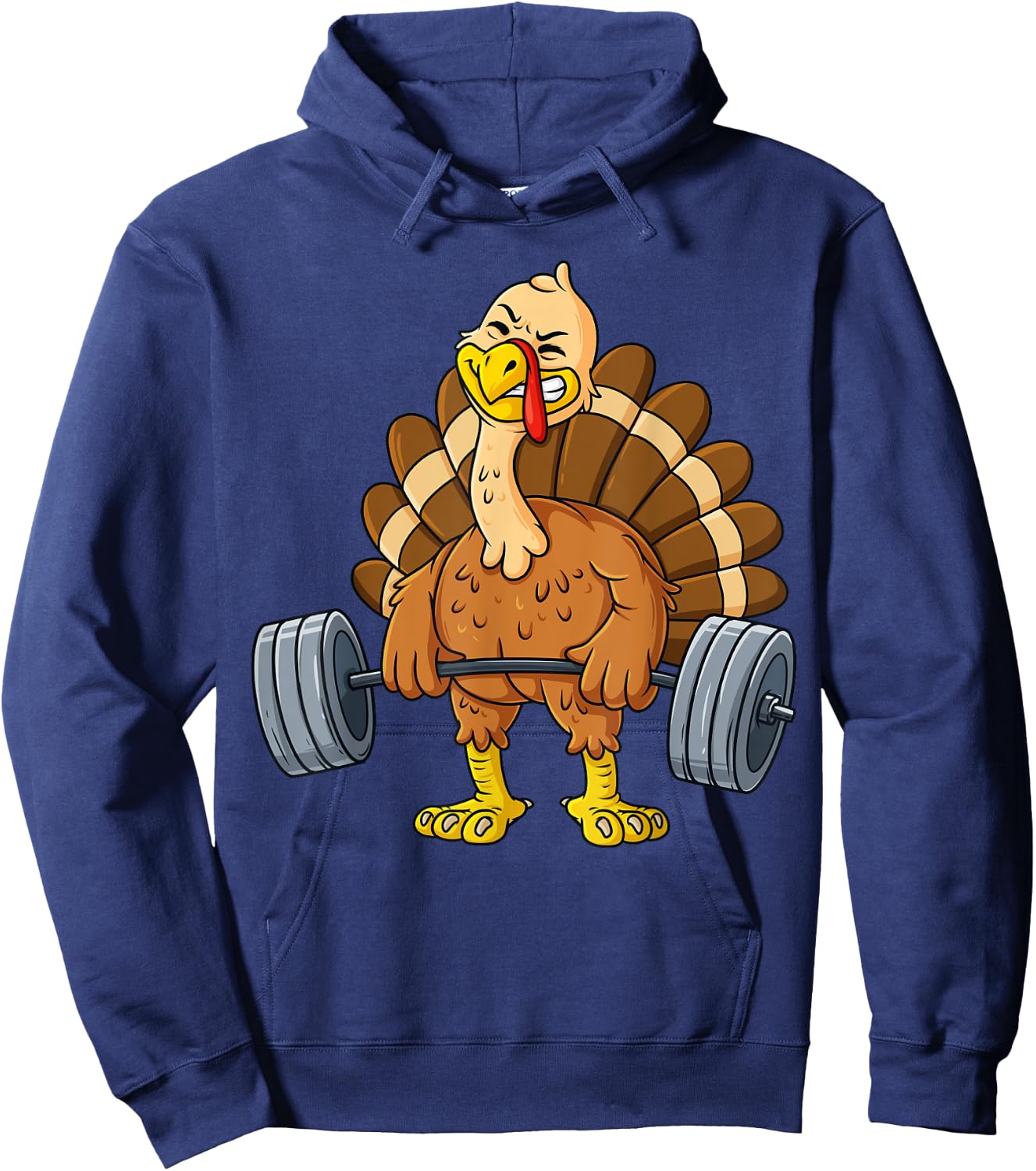 Turkey Deadlift Funny Thanksgiving Day Fitness Weightlifting Hoodie - Hoodie | Navy