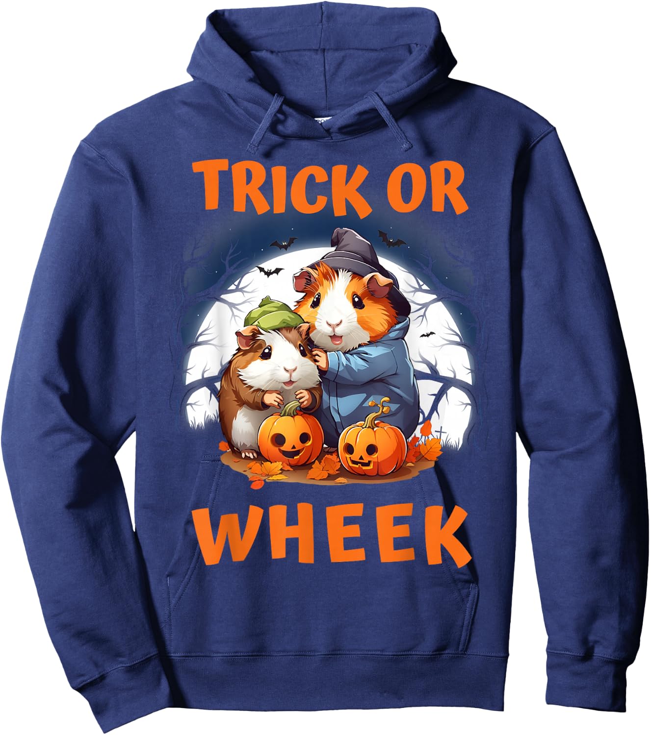 Trick Or Wheek Guinea Pig Halloween Hoodie - Hoodie | Navy