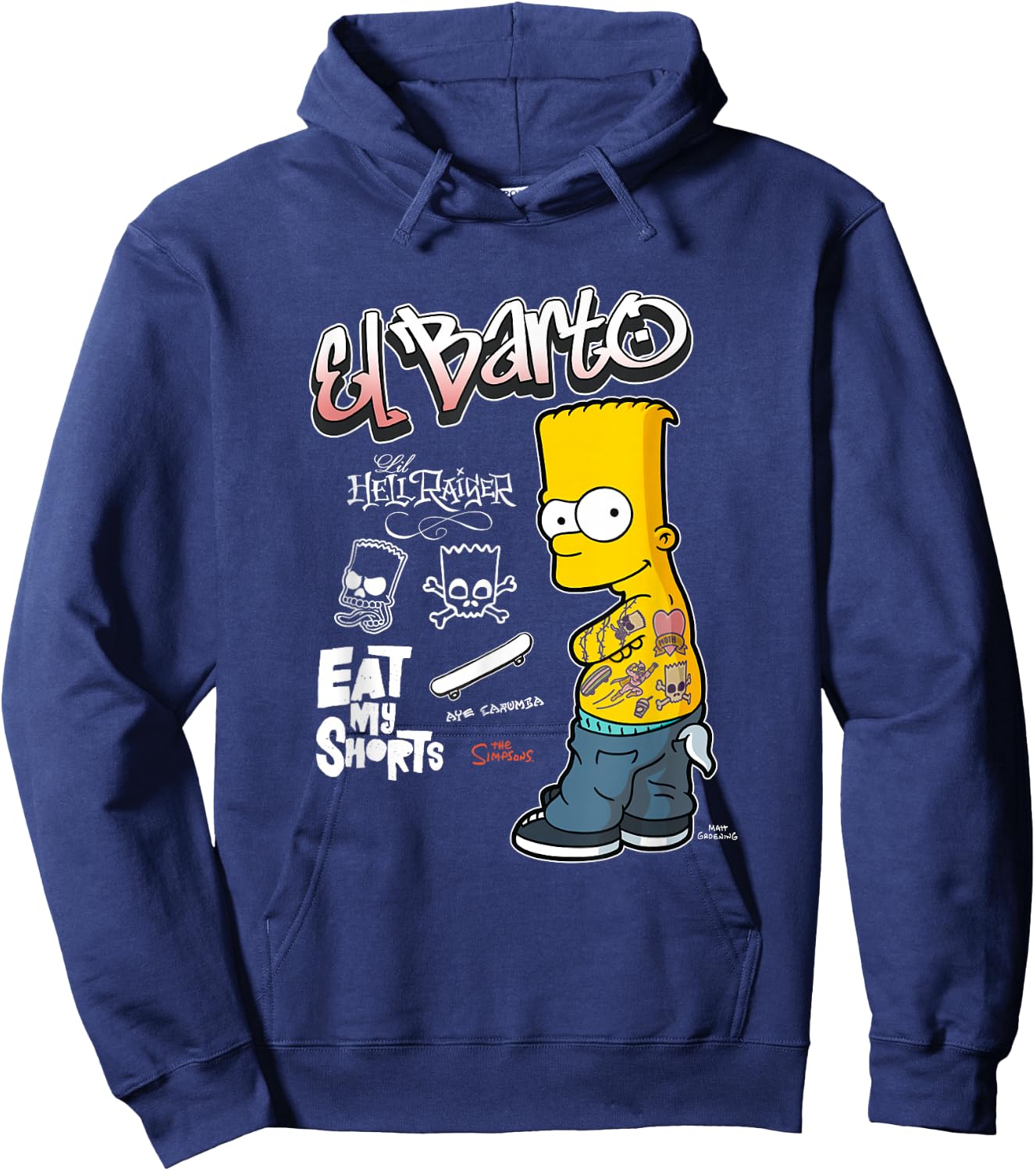 The Simpsons El Barto Eat My Shorts Hoodie - Hoodie | Navy