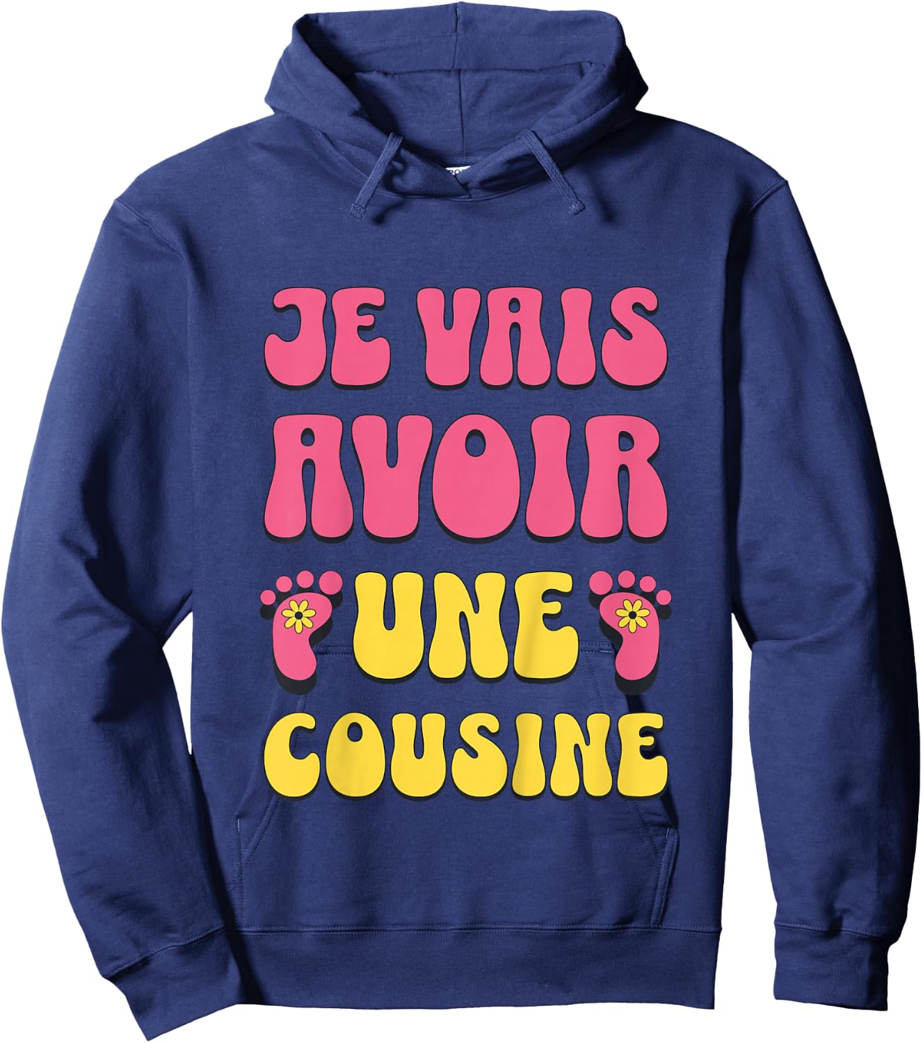 Children's Je Vais Having A Cousine Announcement Pregnancy Child Hoodie - Hoodie | Navy