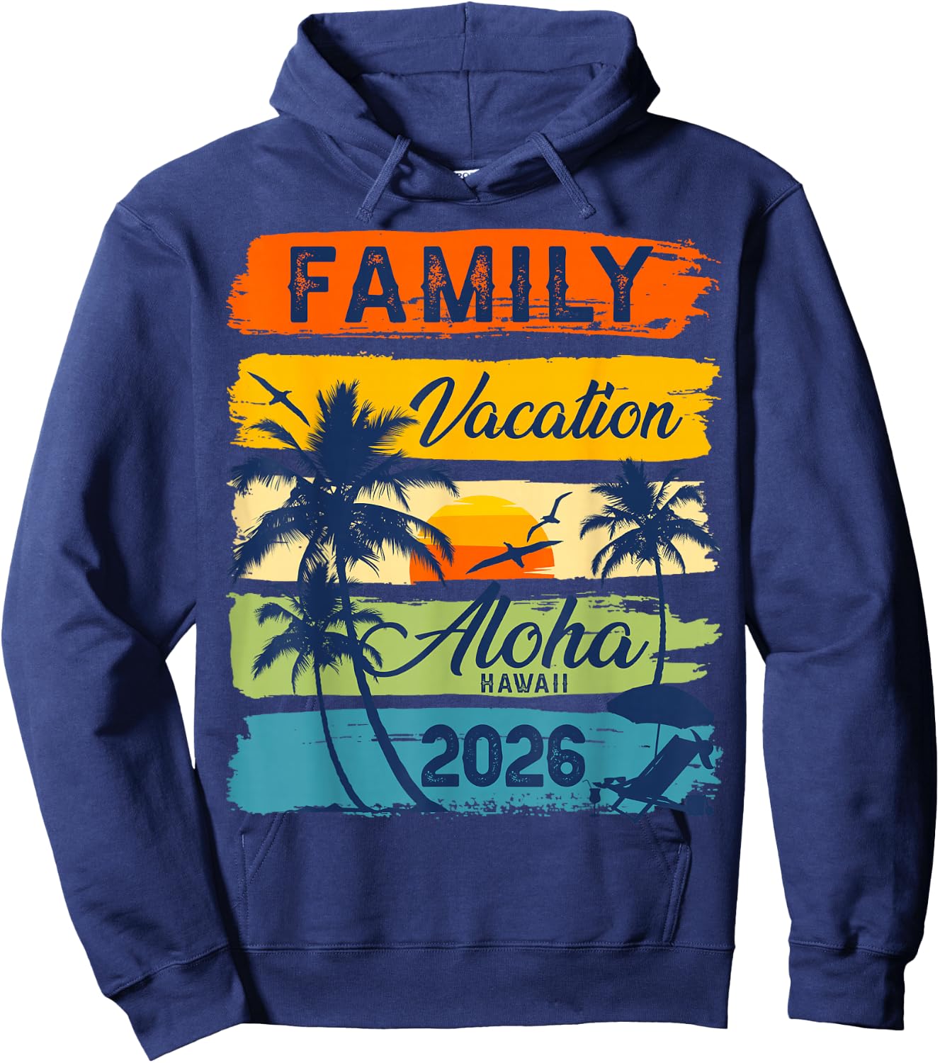 Aloha Hawaii Vacation 2026 Matching Family Trip Summer Hoodie - Hoodie | Navy