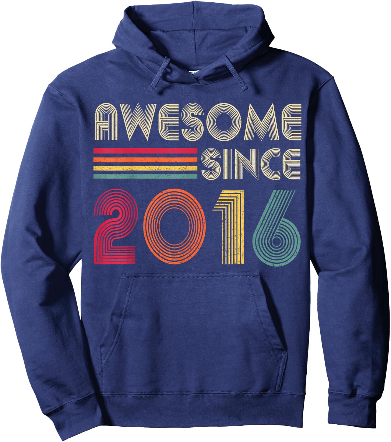 Awesome Since 2016 6th Birthday Retro Hoodie - Hoodie | Navy