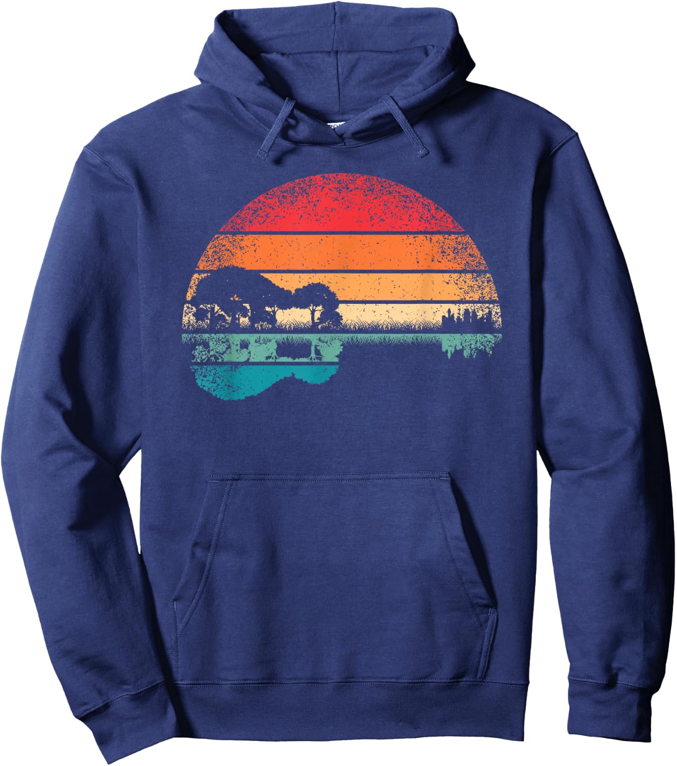 Retro Akustikgitarre Gitarrist Gitarre Gitarrenliebhaber Hoodie - Hoodie | Navy