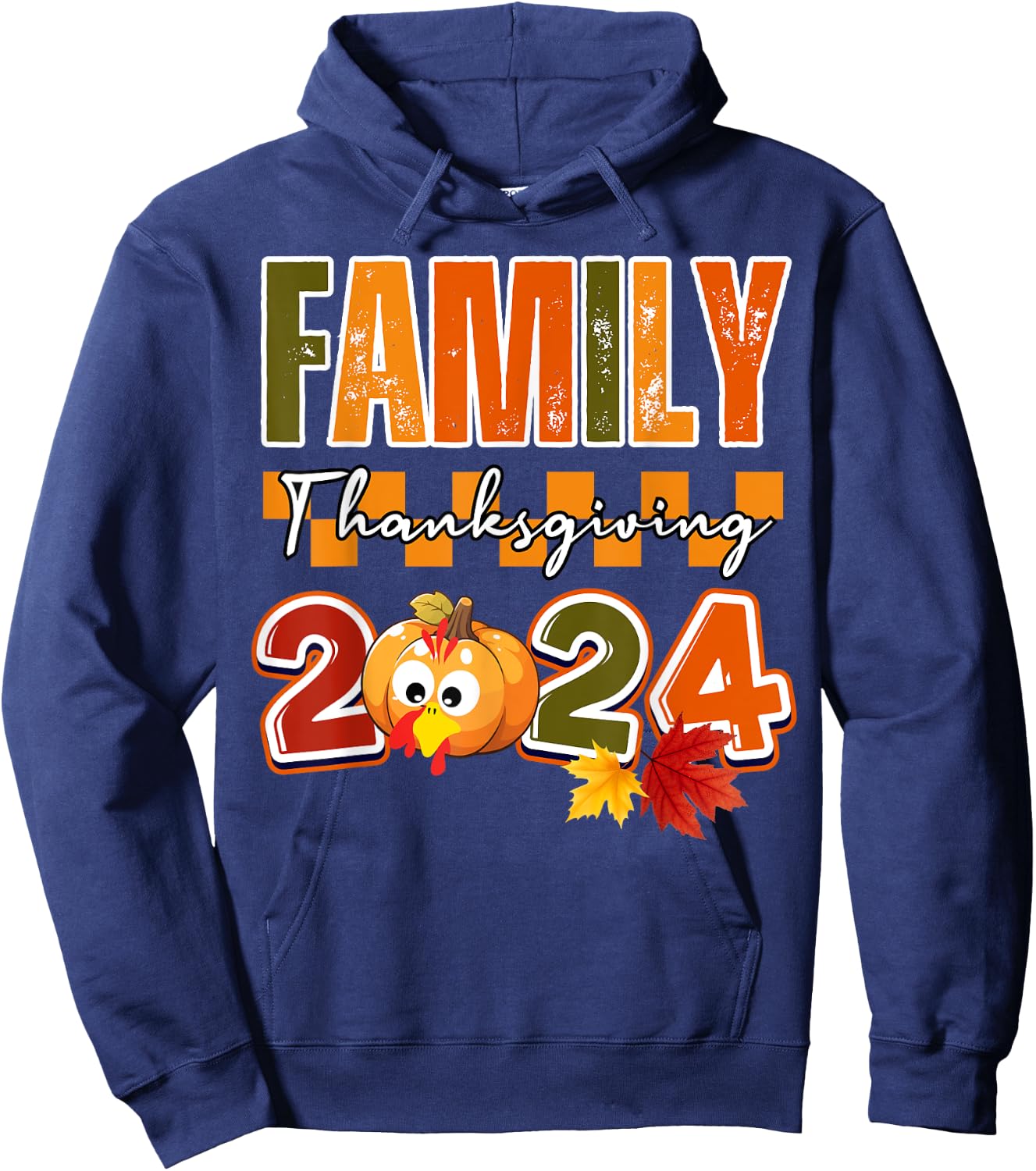 Funny Celebrate Turkey day matching family thanksgiving 2024 Hoodie - Hoodie | Navy